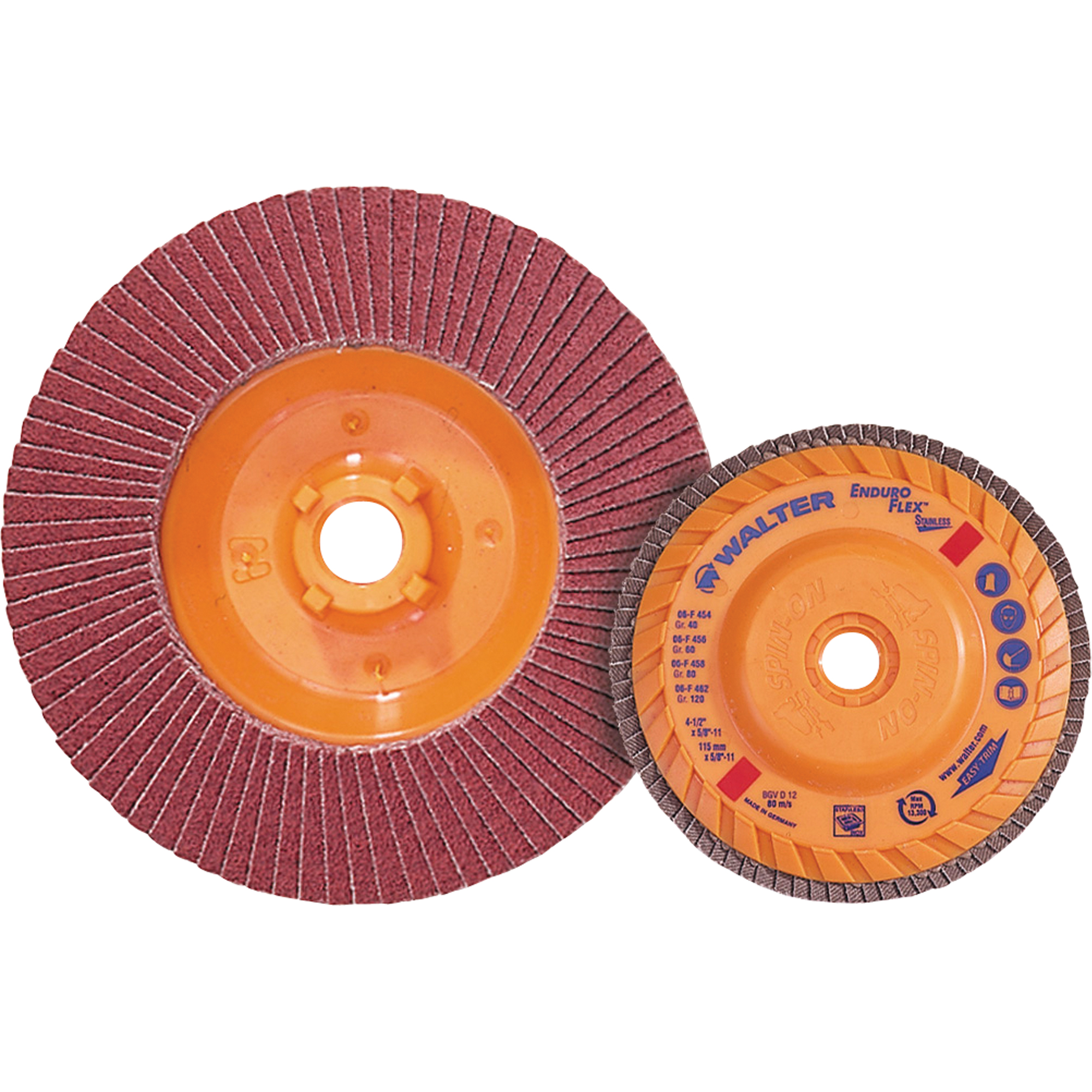 Disque à lamelles Stainless Enduro-FlexMC, 6" x 5/8"-11, Type 27, Grain 40, Alumine de zirconium