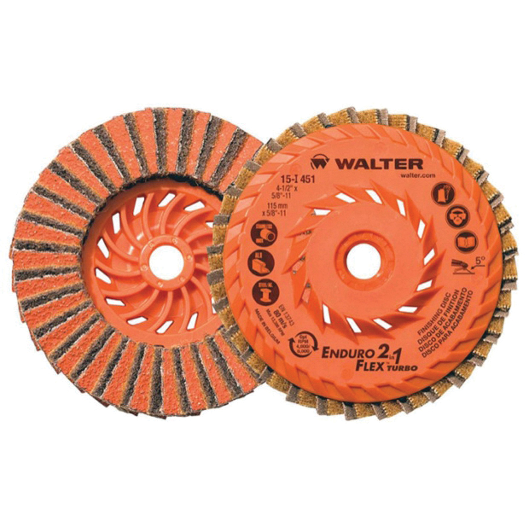 Disque de finition Enduro-Flex 2-en-1MC, 4-1/2" x 5/8"-11, Type 27, Grain 80, Oxyde d'aluminium