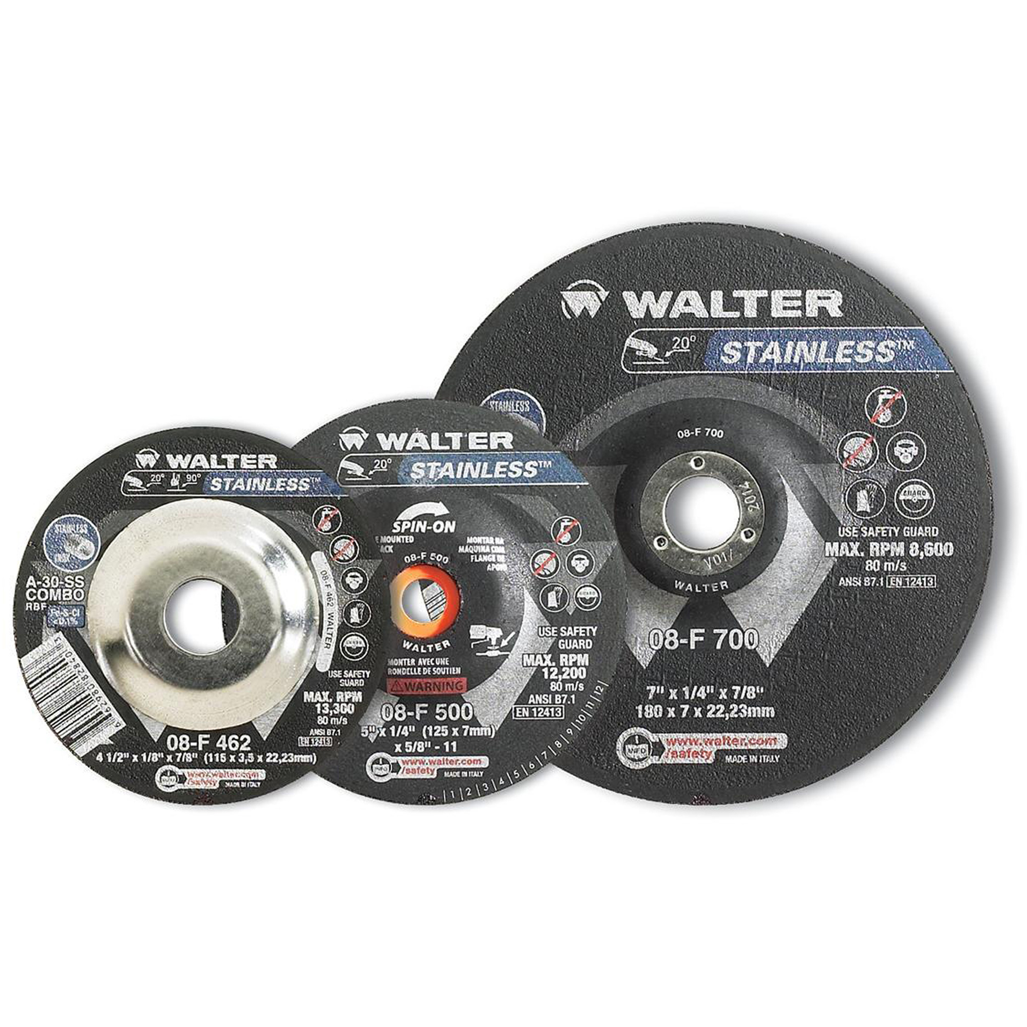 Disque pour meulage et tronçonnage STAINLESSMC, 4-1/2" x 1/4", Arbre de 5/8"-11, Type 28S, Oxyde d'aluminium, 13 300 Tr/min