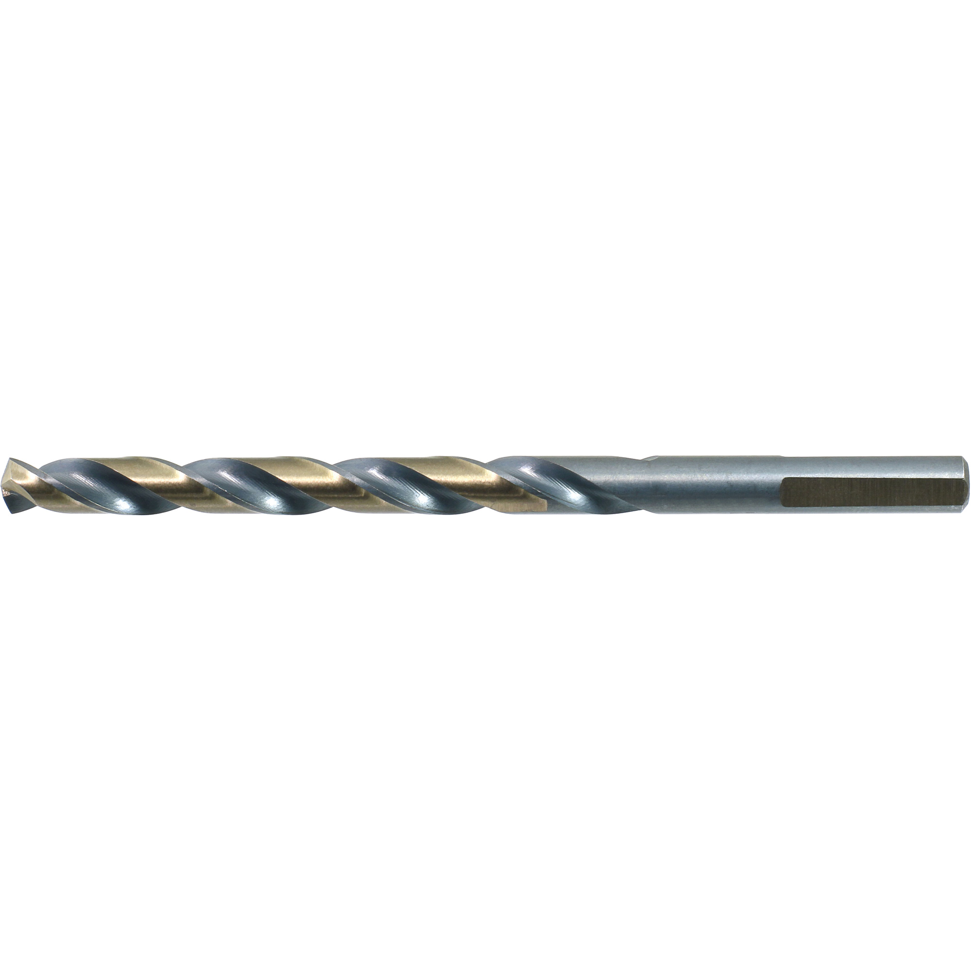 Foret à queue réduite et à 3 méplats courte à tige DrillcoMD, Acier rapide, 1/4", 4" lo, 2-3/4" Cannelure, 140° Angle