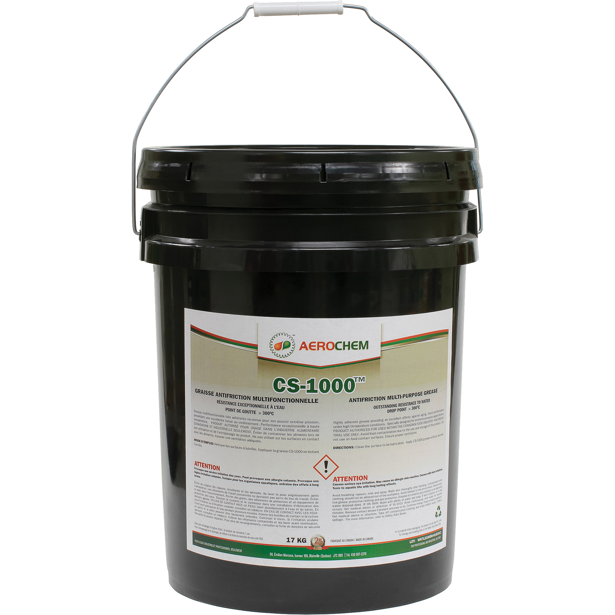 Graisse collante et polyvalente Aerochem CS-1000, 17 kg, Seau