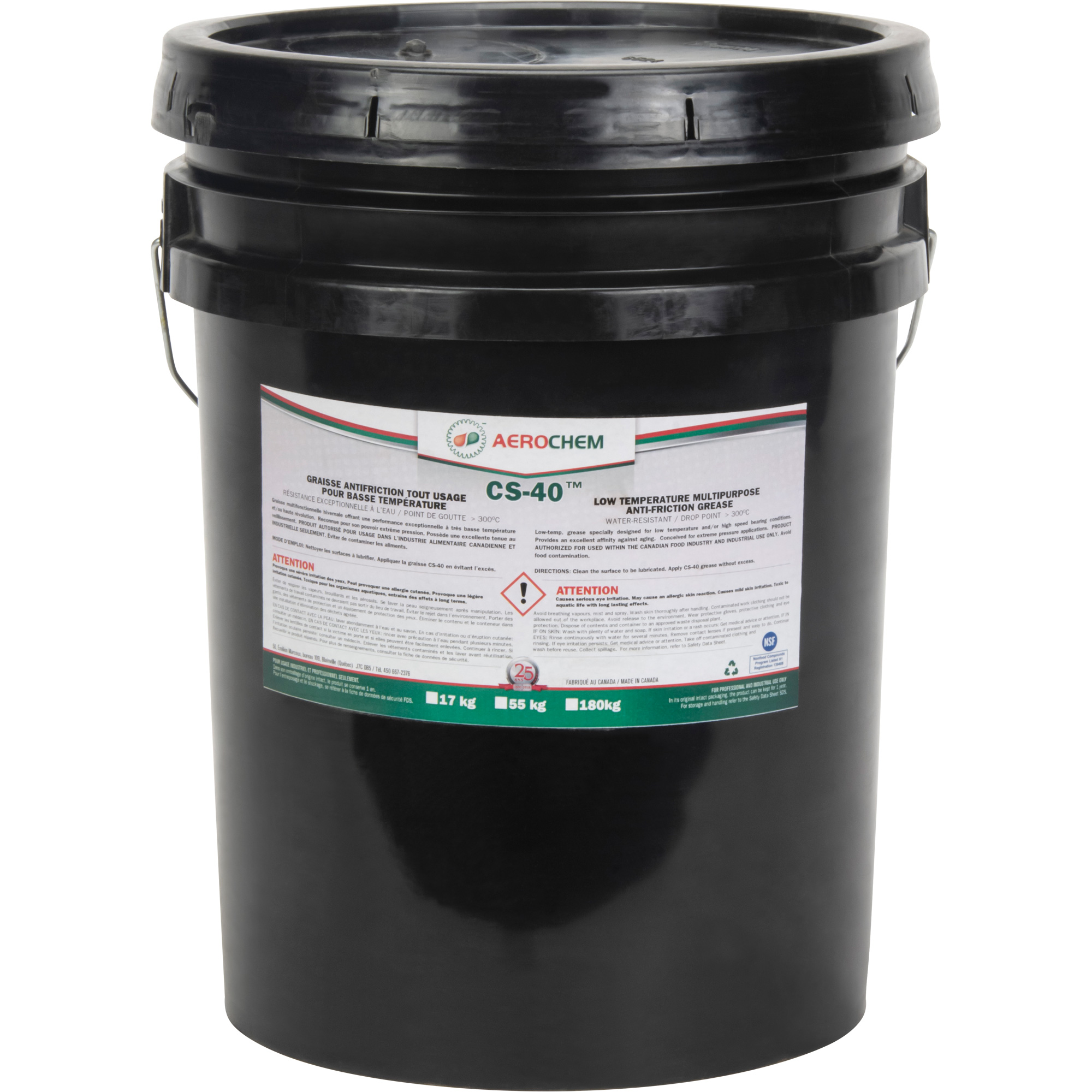 Graisse polyvalente pour basse température Gadus CS-40, 17 kg, Seau