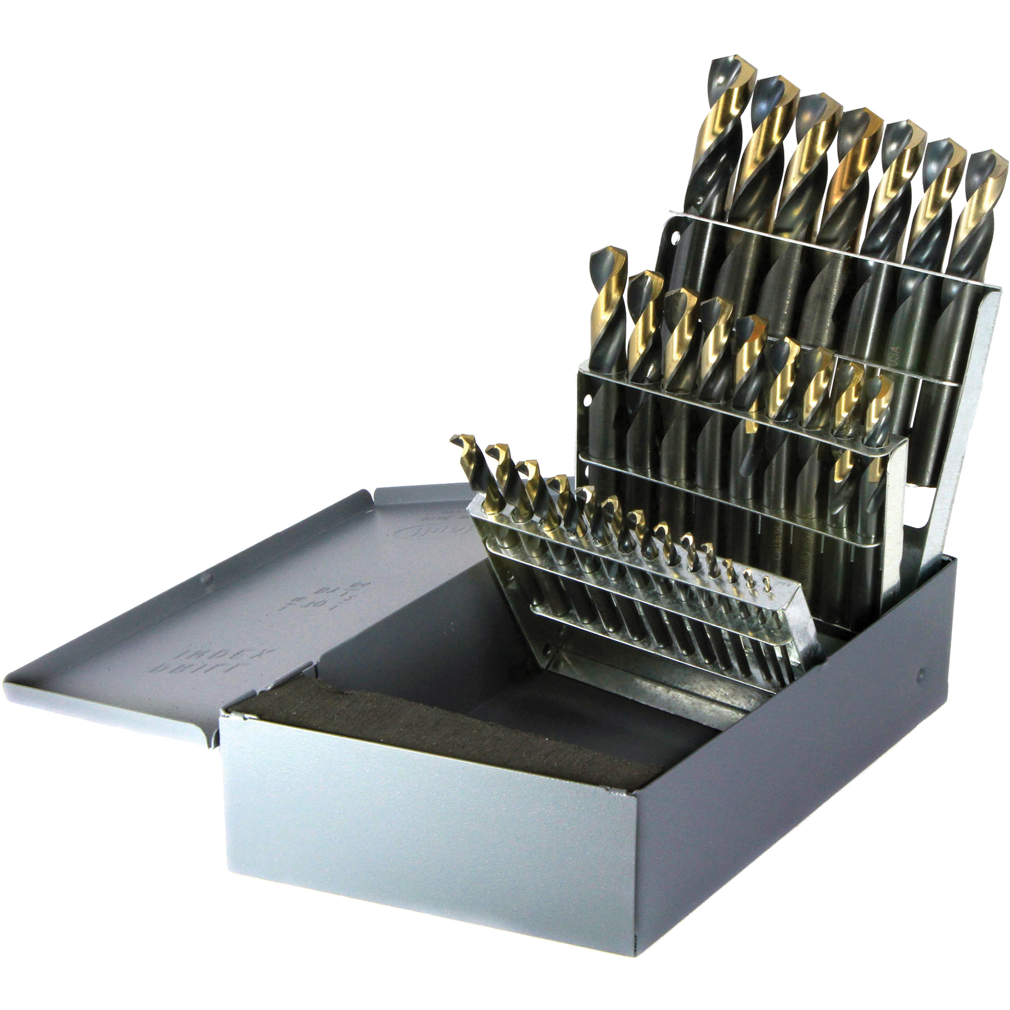 Jeu de forets arrondis pour machine à vis Nitro DrillcoMD, 29 morceaux, Acier rapide