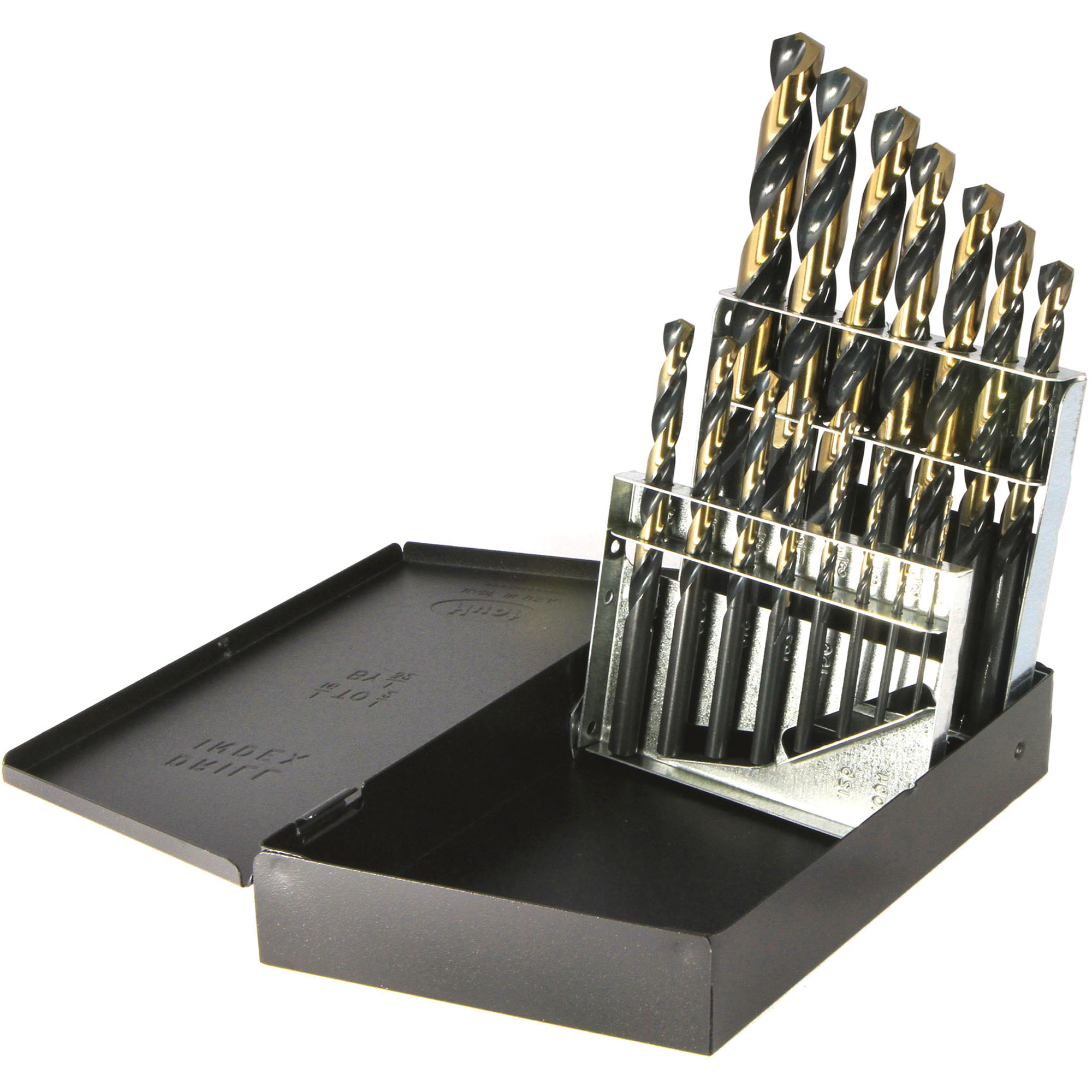 Jeu de forets courts Nitro à usage intensif DrillcoMD, 15 morceaux, Acier rapide