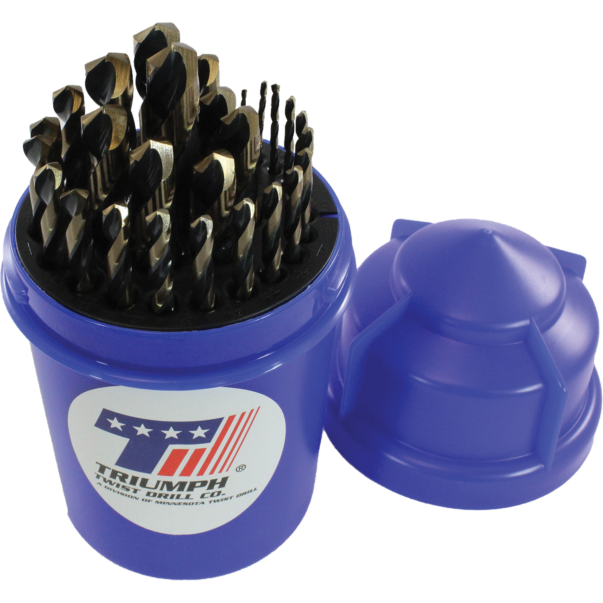 Jeu de forets courts T17HDDC d'usage intensif ThunderBitMD TriumphMD et indexe à agrafe, 29 morceaux, Acier rapide