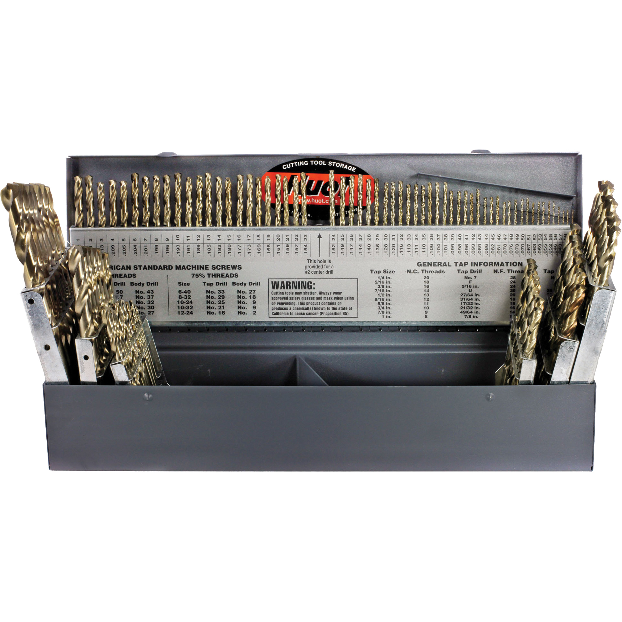 Jeu de forets courts USA à usage intensif DrillcoMD, 115 morceaux, Cobalt