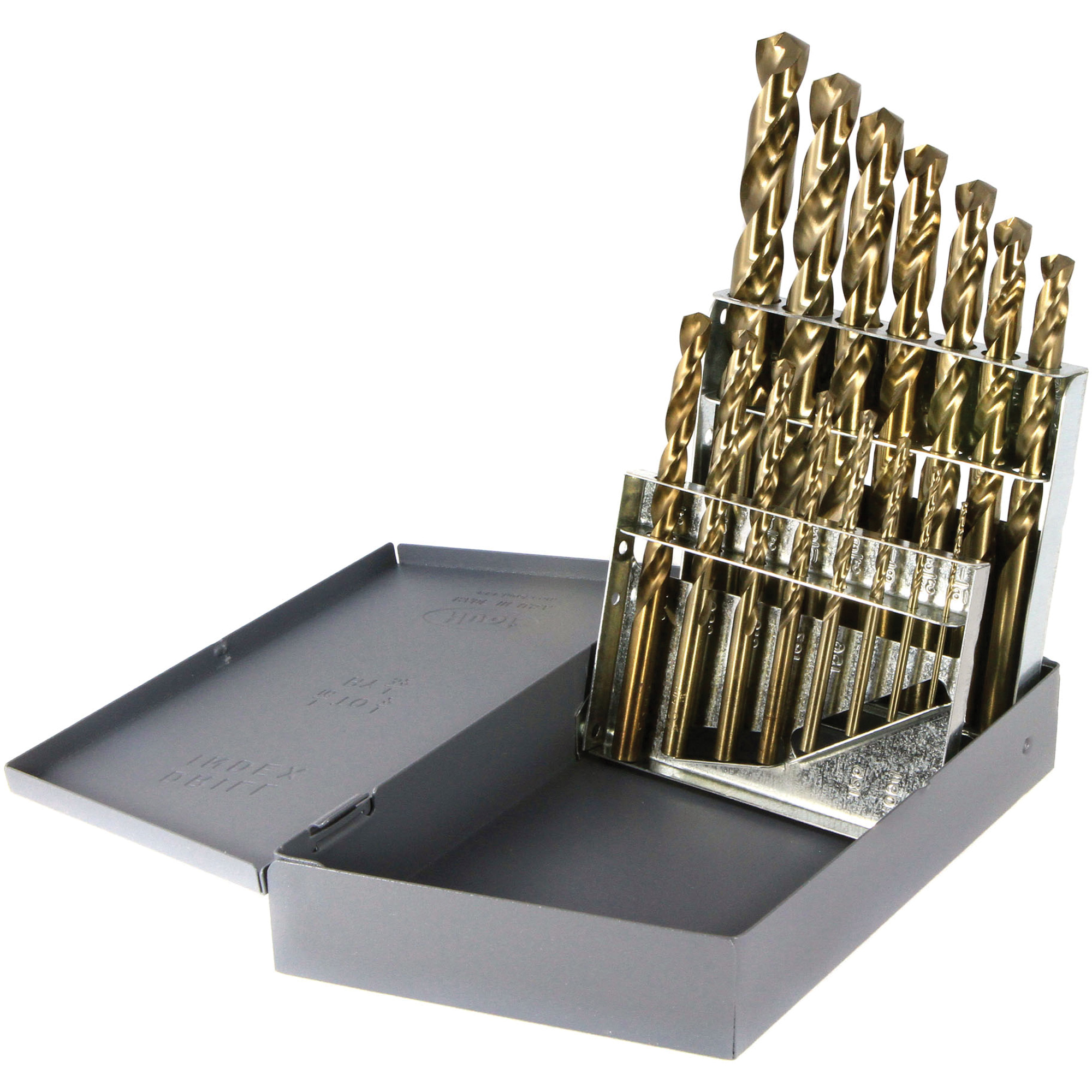 Jeu de forets courts USA à usage intensif DrillcoMD, 15 morceaux, Cobalt