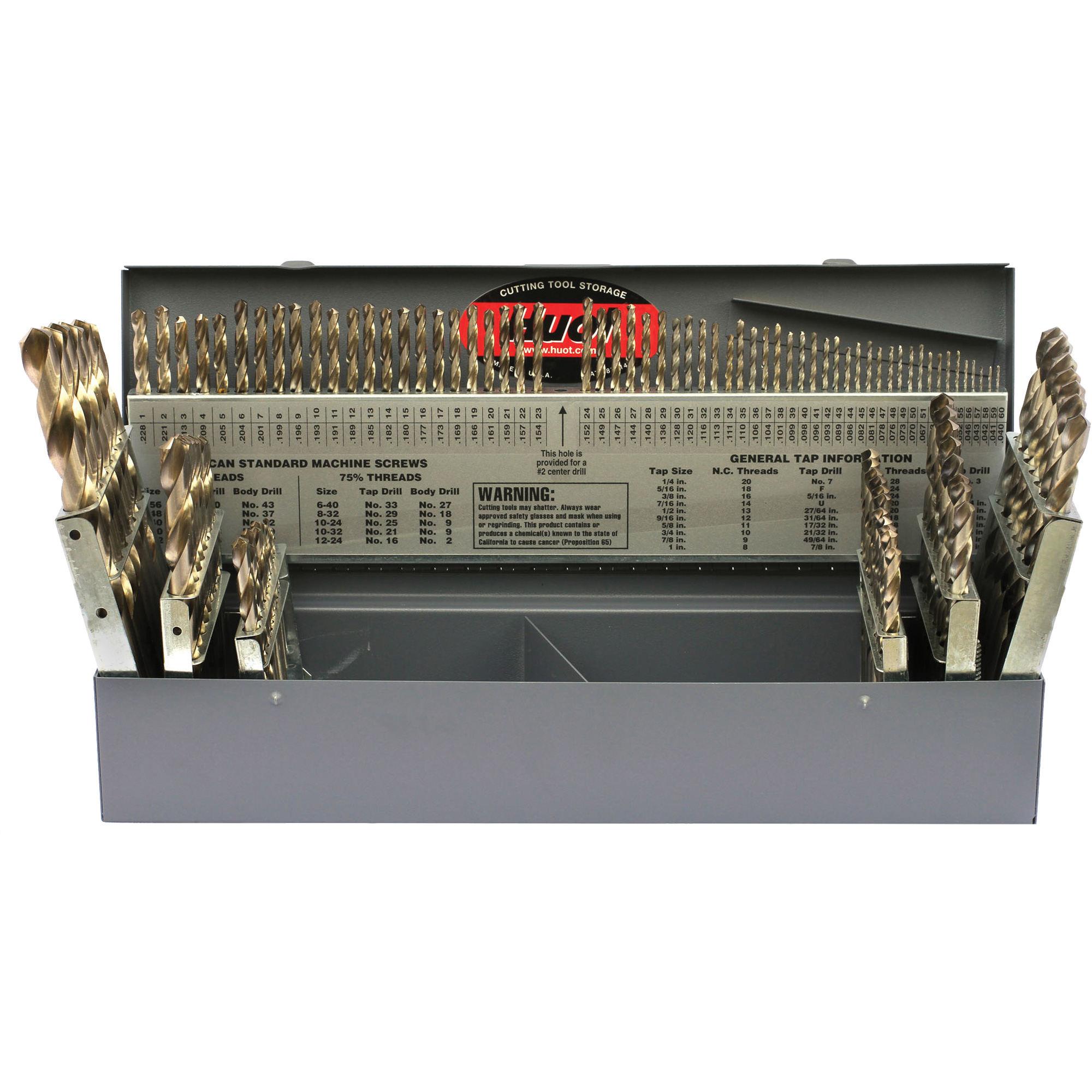 Jeu de forets courts USA DrillcoMD, 115 morceaux, Acier rapide