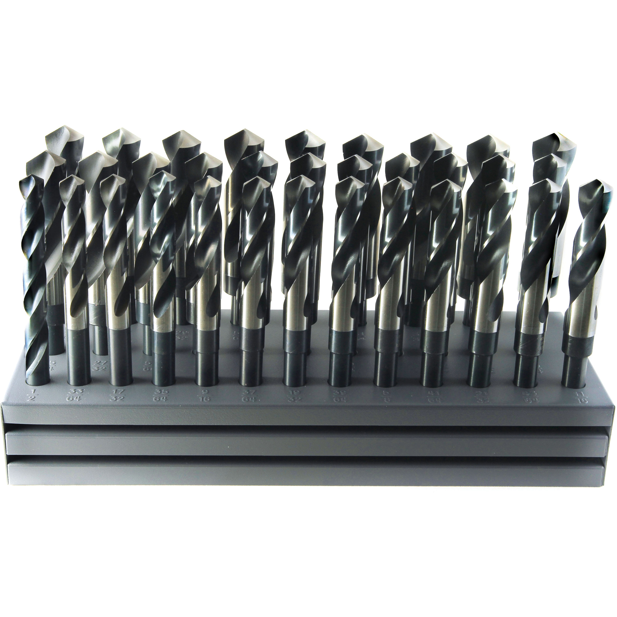 Jeu de forets S & D DrillcoMD avec support, 32 morceaux, Acier rapide