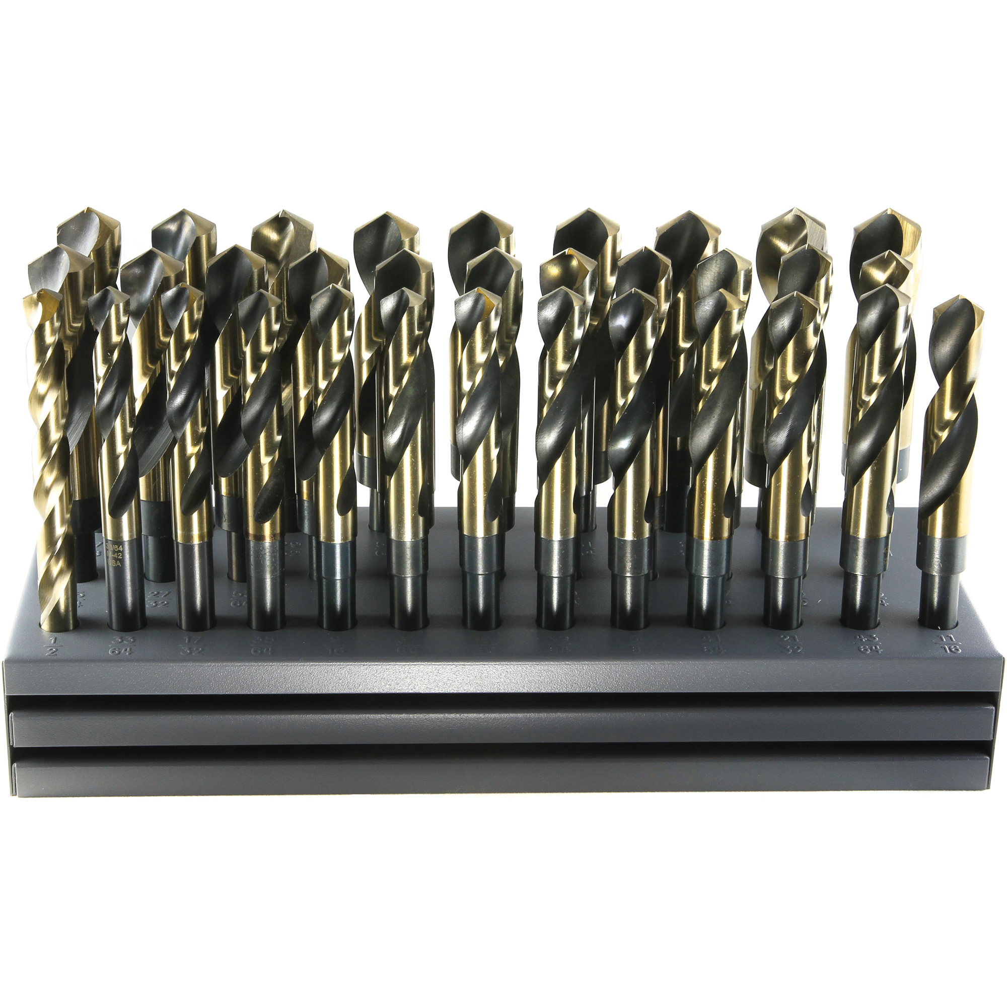 Jeu de forets USA S & D DrillcoMD avec support, 32 morceaux, Cobalt