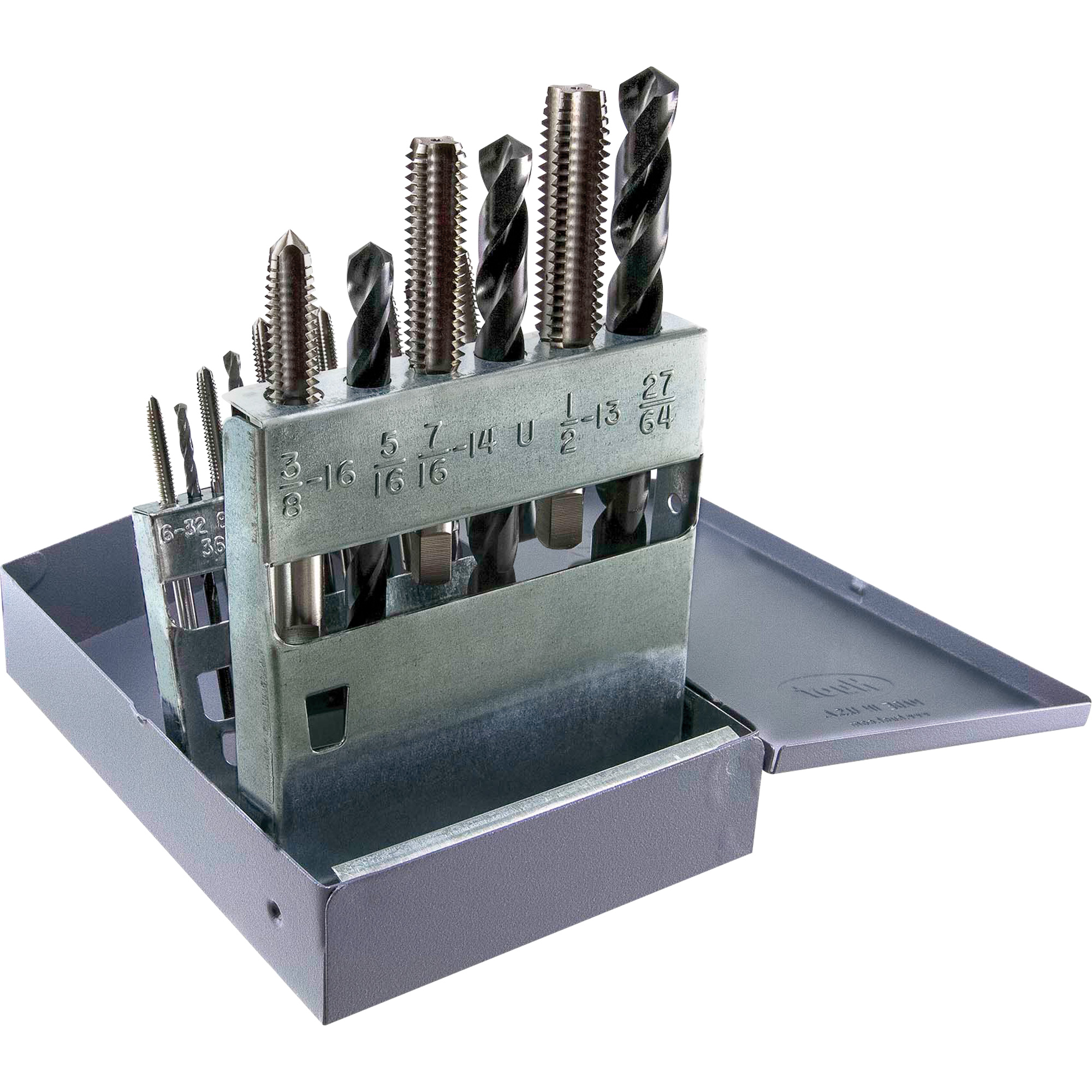 Jeu de tarauds & forets UNC DrillcoMD, 18 morcea