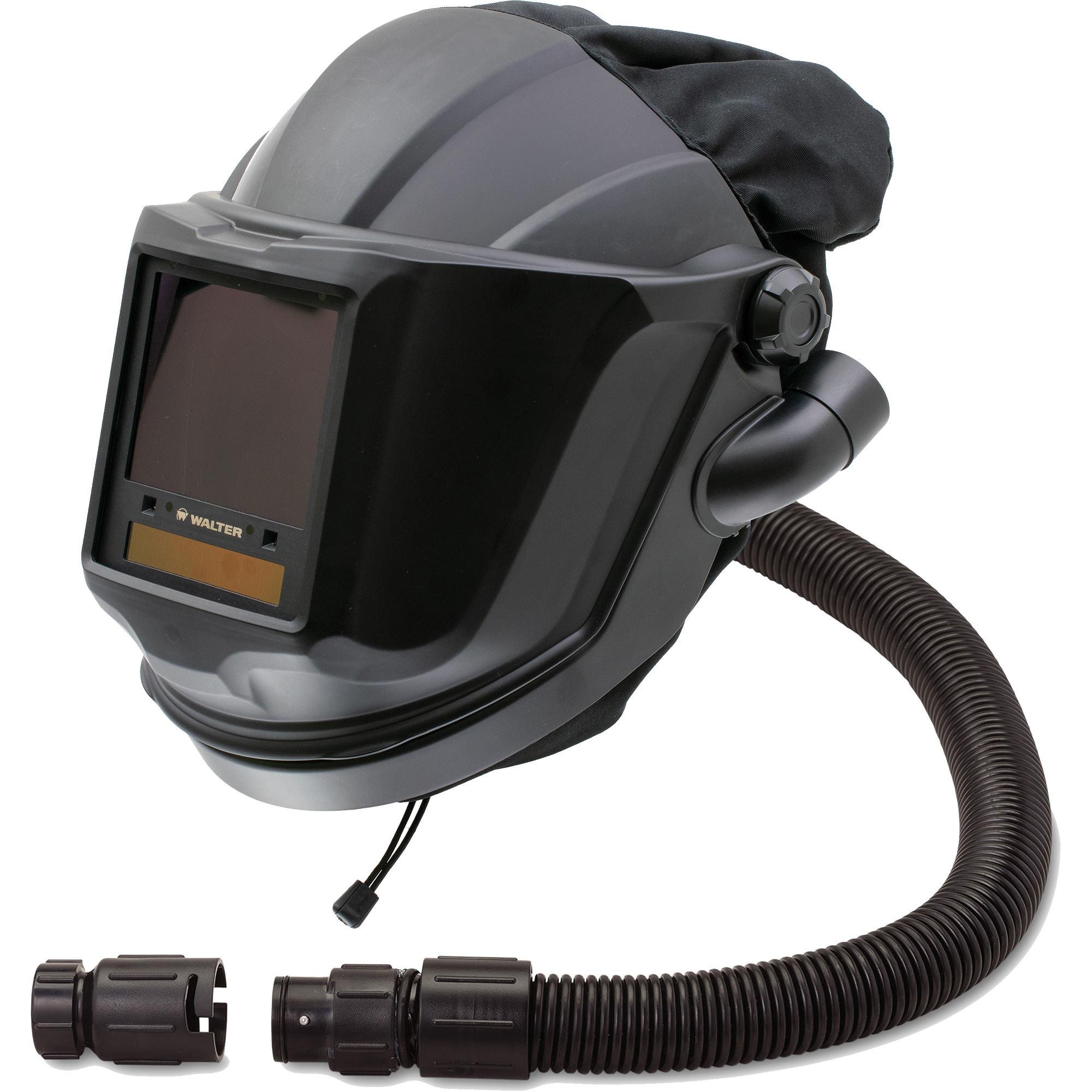 Masque respiratoire à adduction d'air et masque de soudage à visière relevable avec lentille ADF et valve de contrôle MAXSHIELDMD, Universel, Pièce faciale