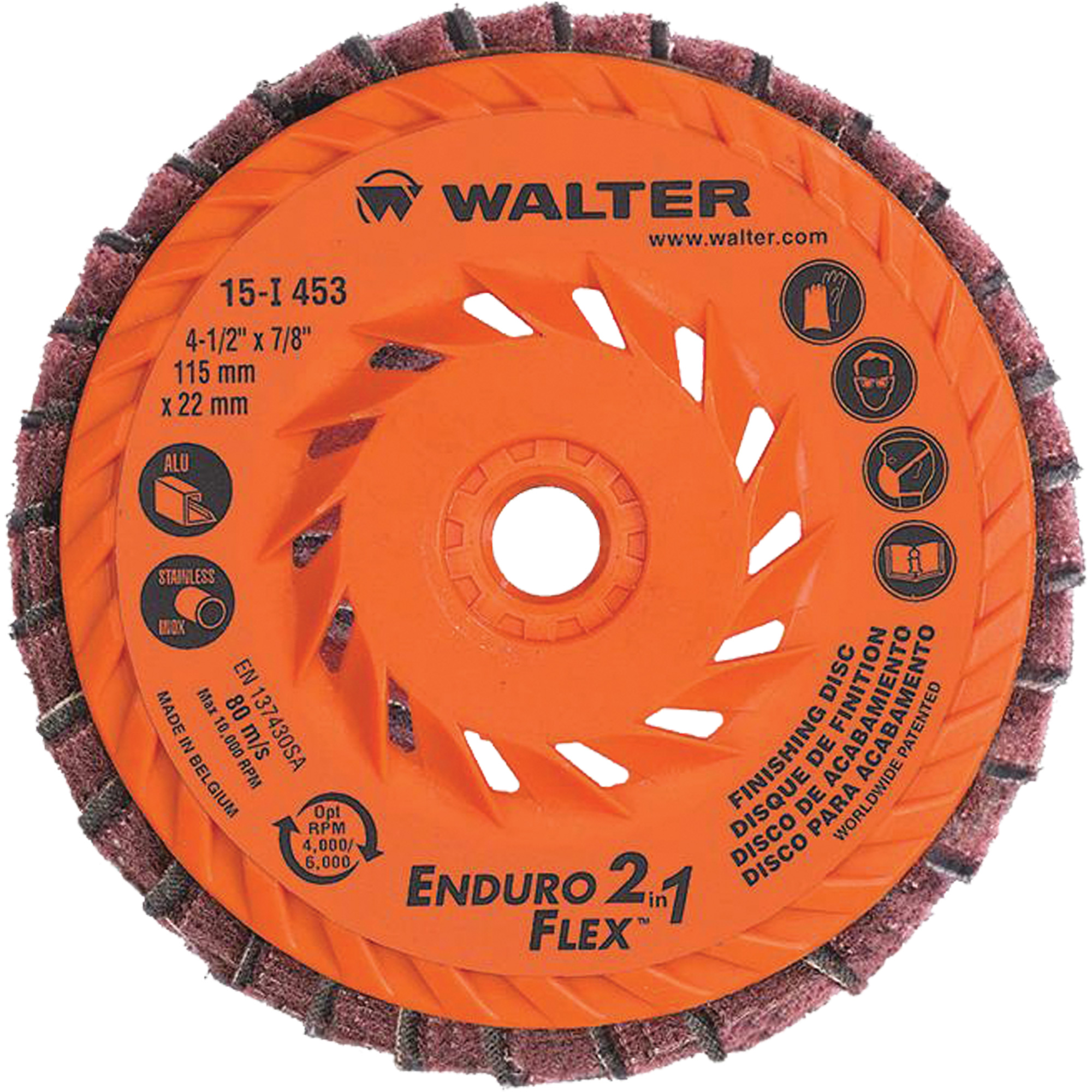 Meule à lamelles Enduro-Flex 2-in-1MC, 4-1/2" x 5/8"-11, Grain 80, Céramique