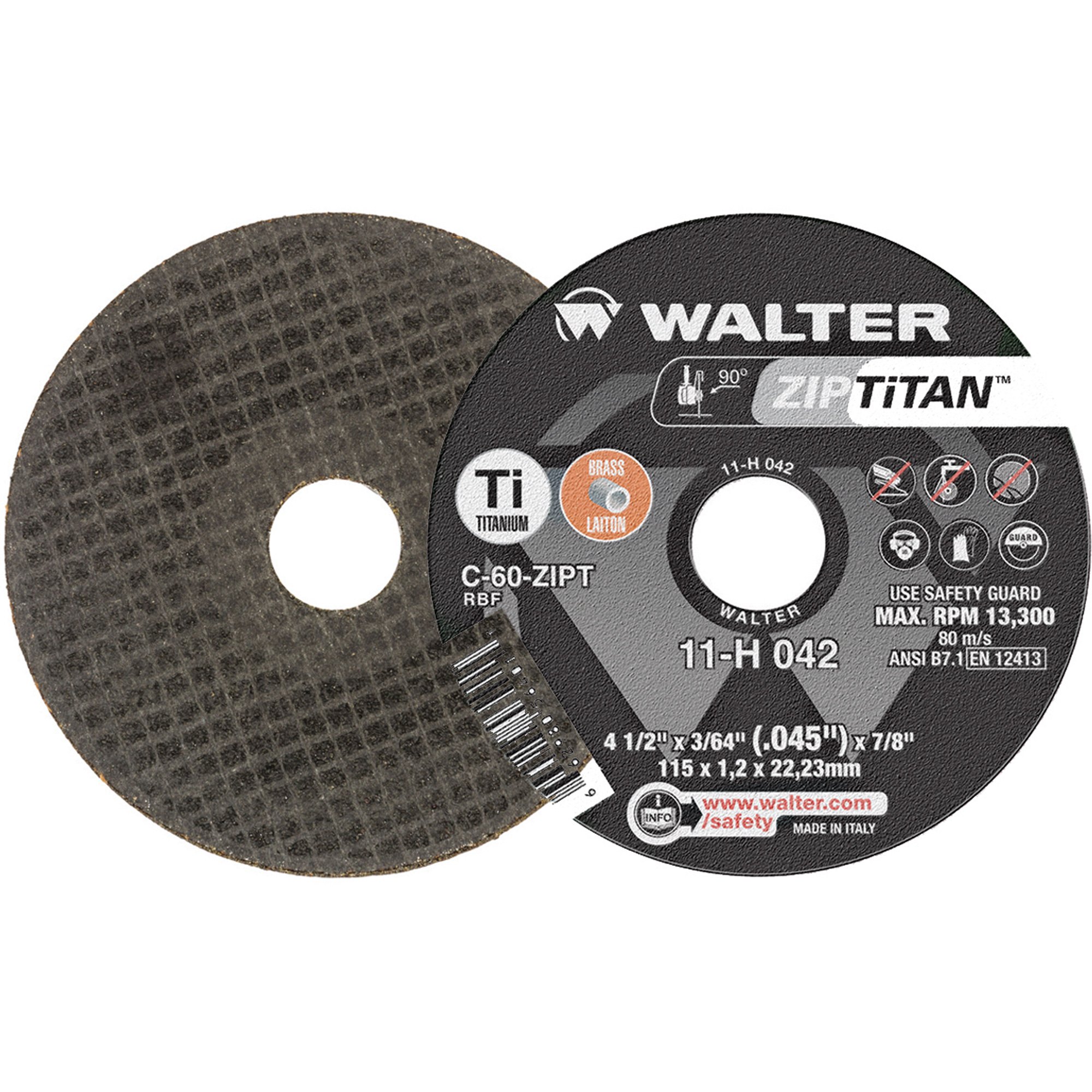 Meule à tronçonner ZIP TitanMC, 4-1/2" x 3/64", Arbre de 7/8", Type 1, Carbure de silicium, 13 300 Tr/min