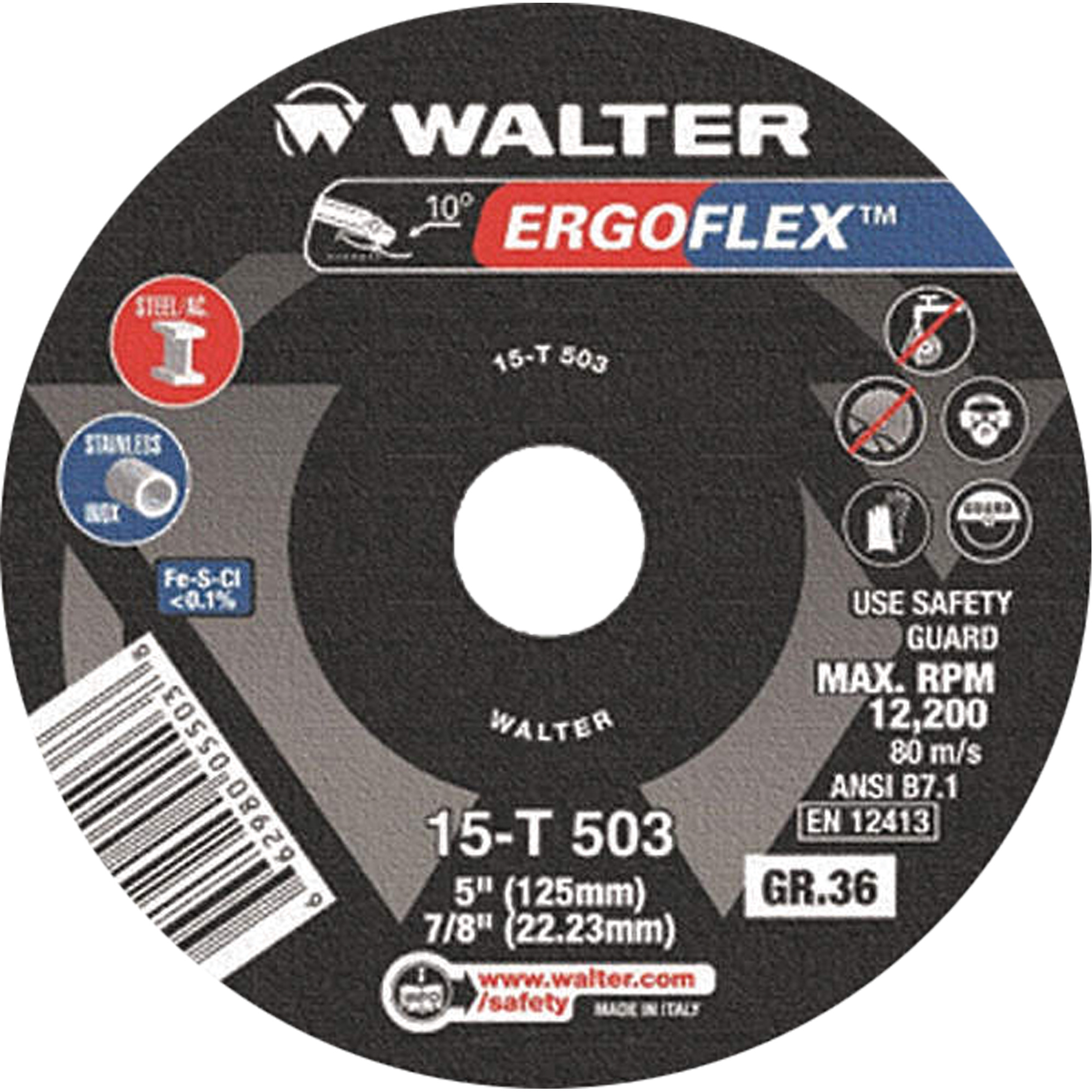 Meule ErgoflexMC, 5" x Arbre 7/8", Céramique, Type 29