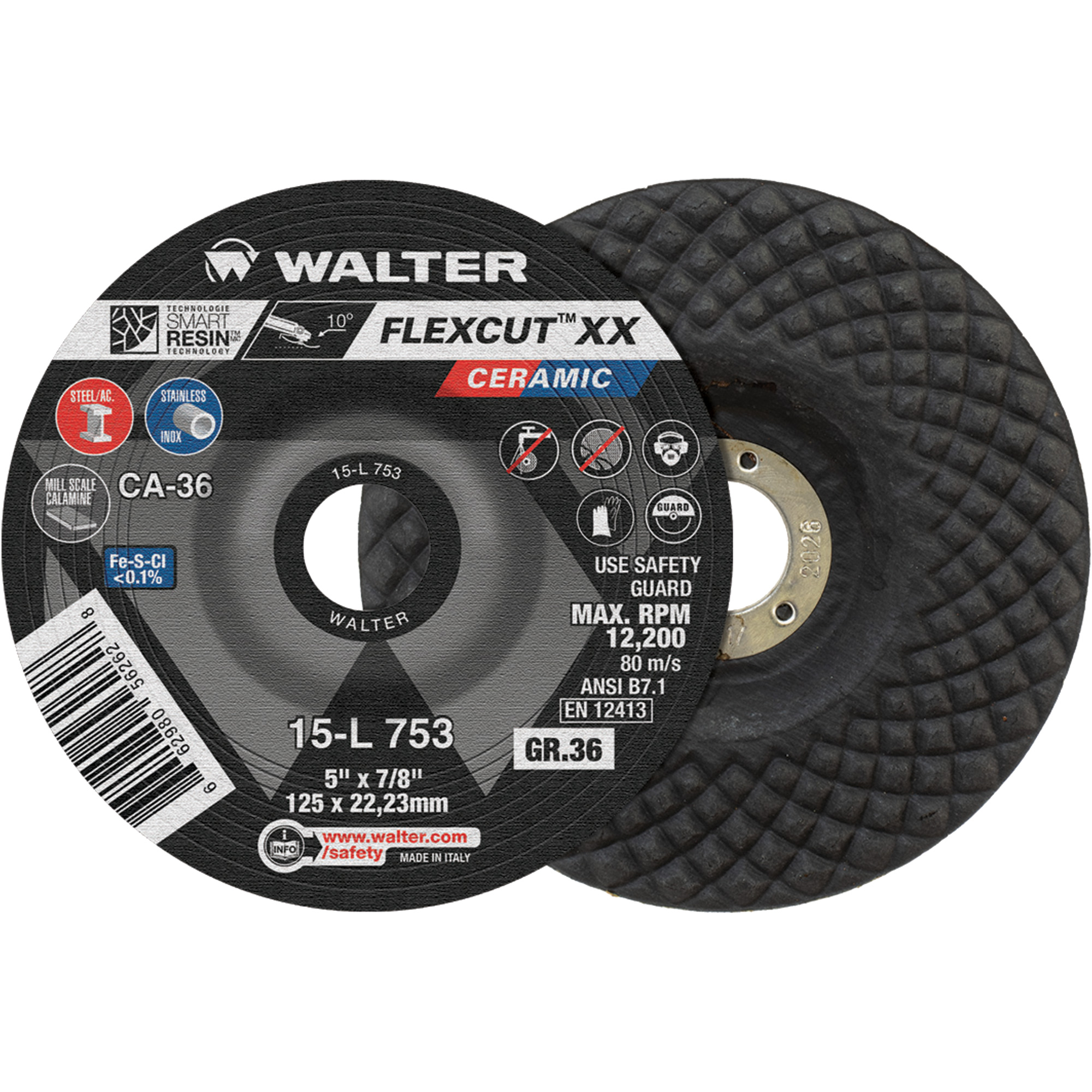 Meule FLEXCUTMC XX, 4-1/2" x Arbre 7/8", Céramique, Type 29