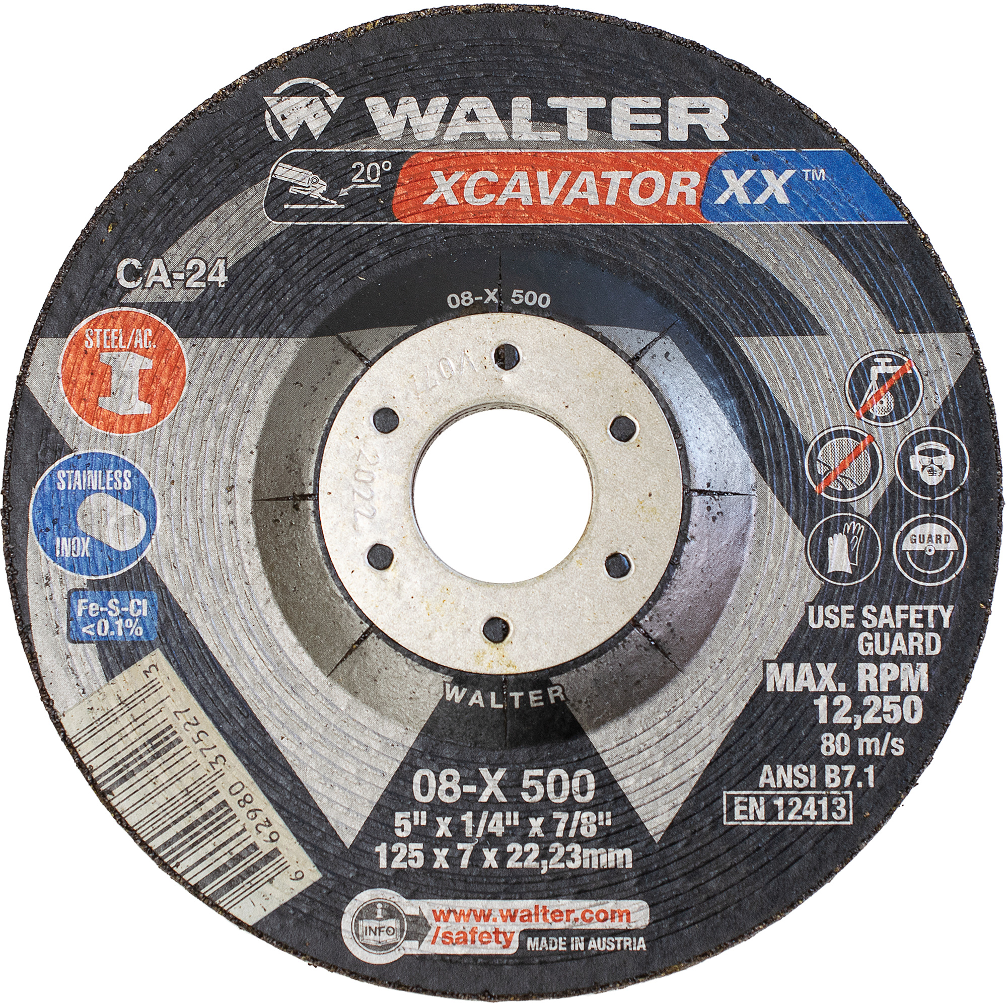 Meule Xcavator XXMC, 5" x 1/4", Arbre 7/8", Céramique, Type 27