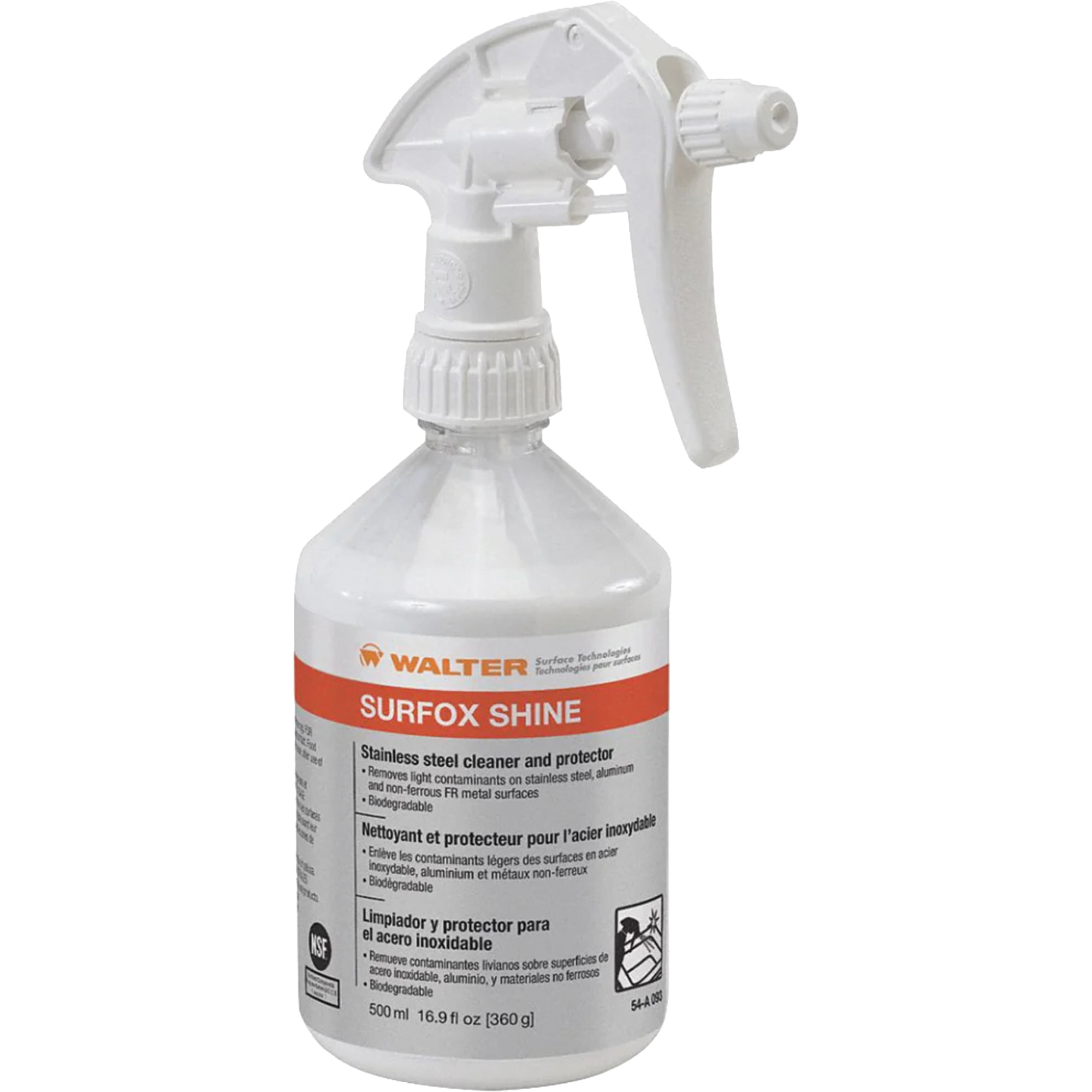 Nettoyant & protecteur pour acier inoxydable SurfoxMC Shine, 500 ml, Bouteille à gâchette