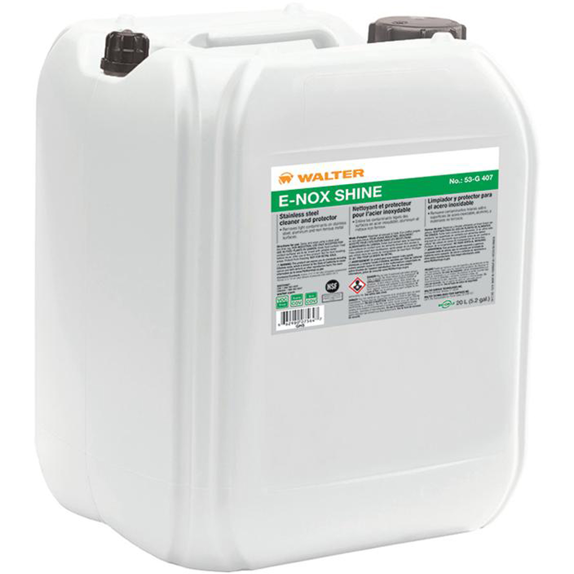 Nettoyant et protecteur de surface en acier inoxydable E-Nox ShineMC, 20 L, Seau