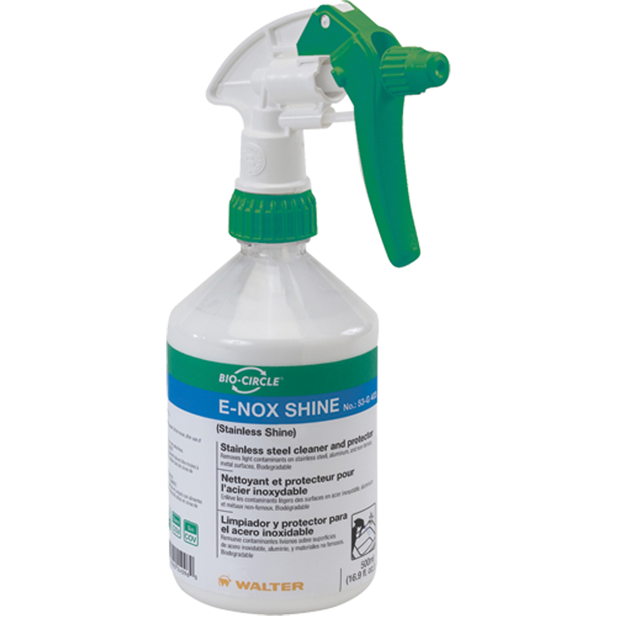 Nettoyant et protecteur de surface en acier inoxydable E-Nox ShineMC, 500 ml, Bouteille à gâchette