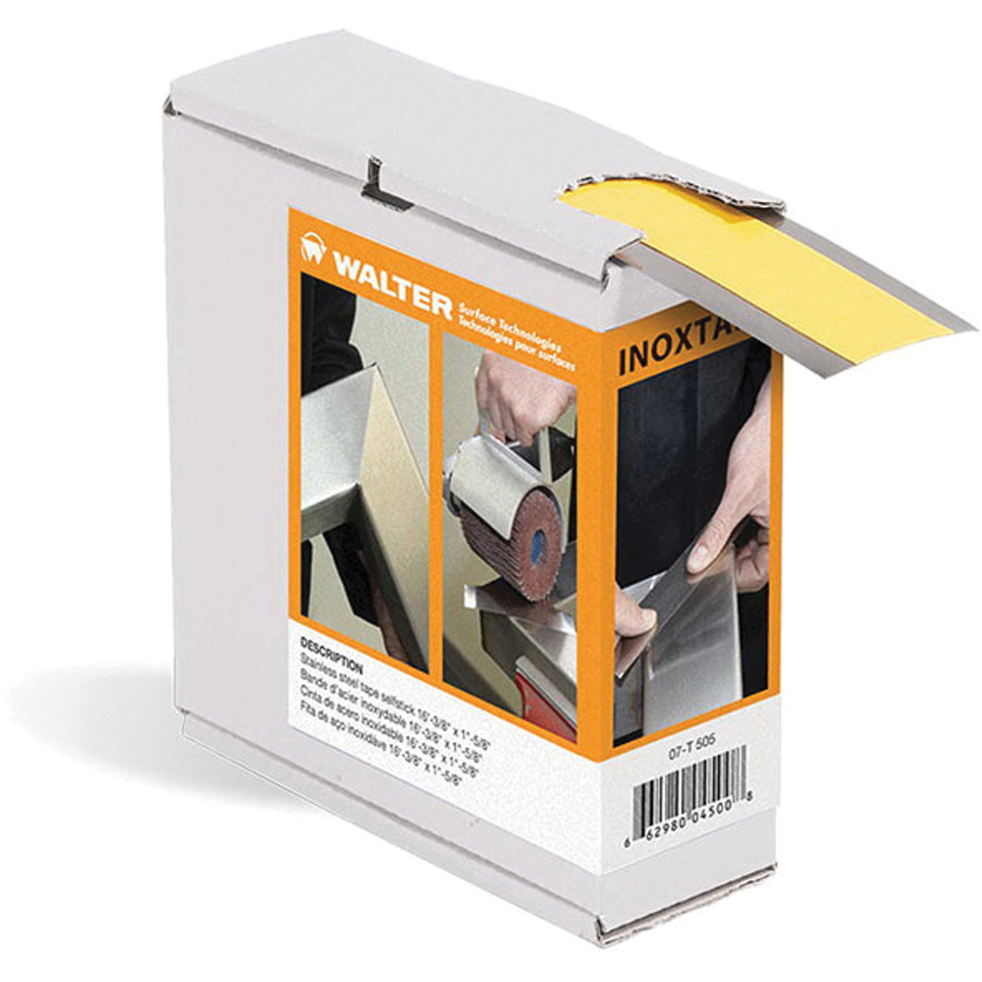 Ruban en acier inoxydable Inox, épaisseur 0,15 mil, 41,275 mm (1-5/8") x 5 m (16,375')