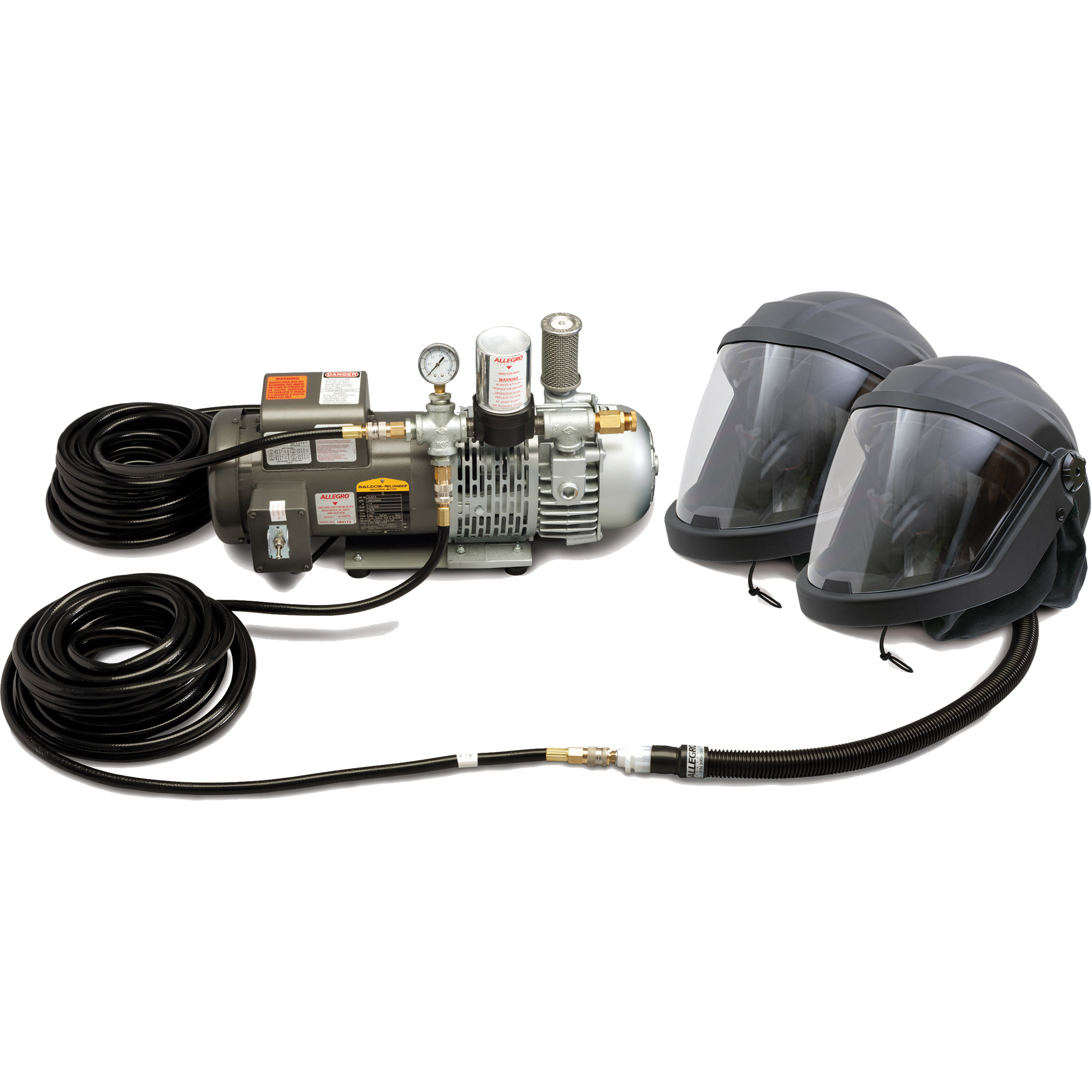 Système de casque et de protection respiratoire à adduction d'air DEFENDER pour 2 travailleur