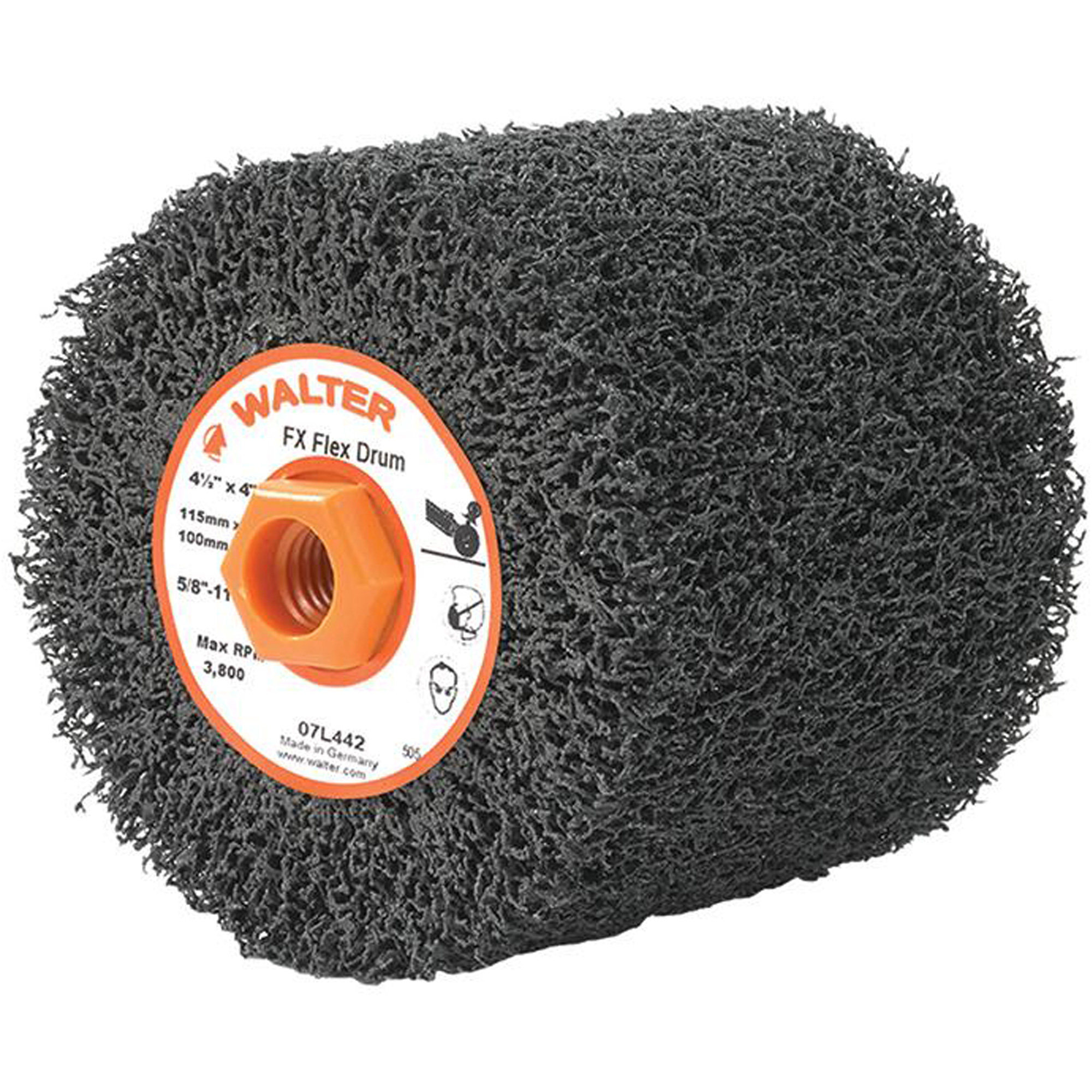 Tambours FXMC Flex, 4-1/4" dia. x 4" la, 5/8"-11 Arbre, Grain Flex, gros