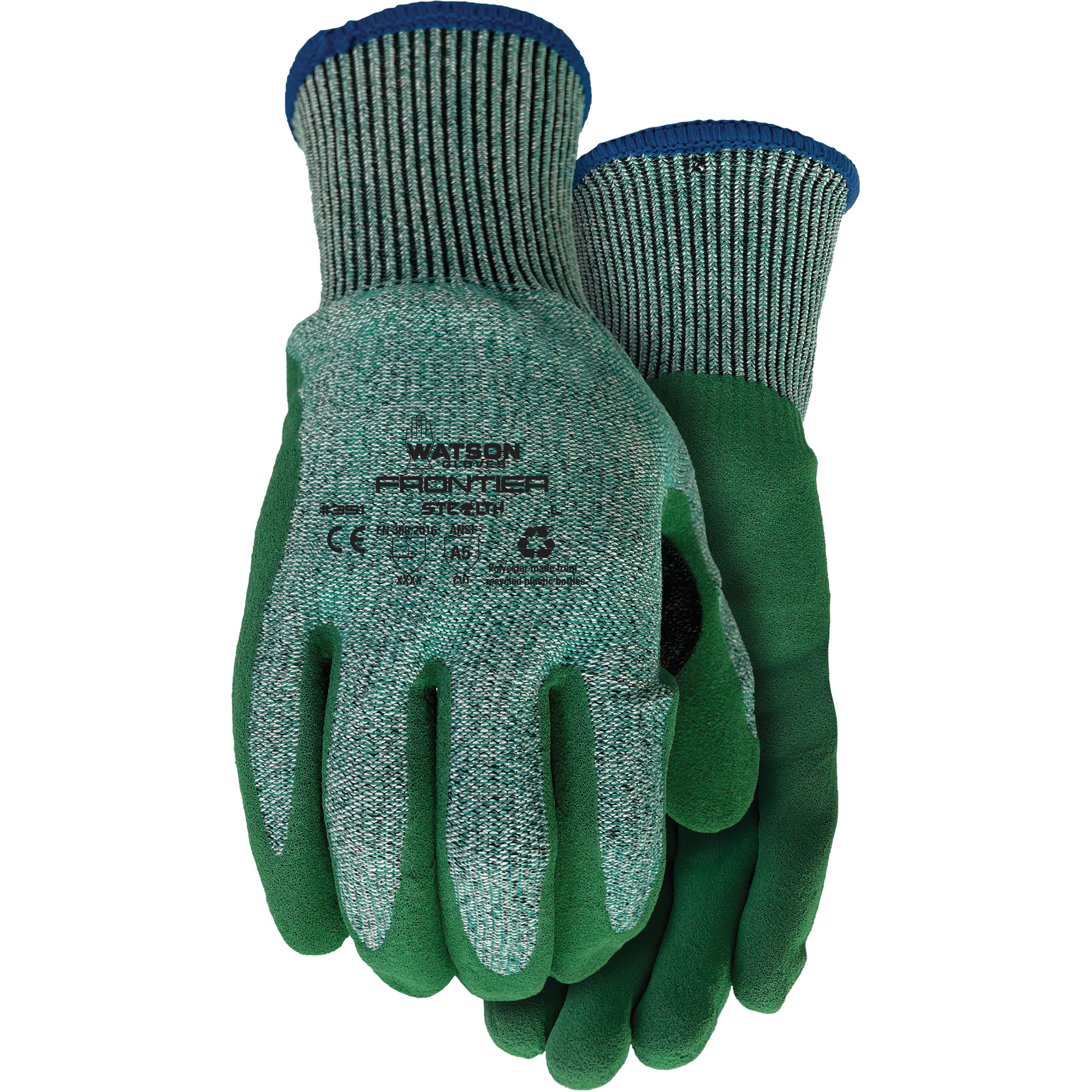 Gants 351 Stealth Frontier, Taille T-Grand, Calibre 13, Revêtement PVC/Latex de caoutchouc, Enveloppe en PEHP/Polyester, ASTM ANSI niveau A5