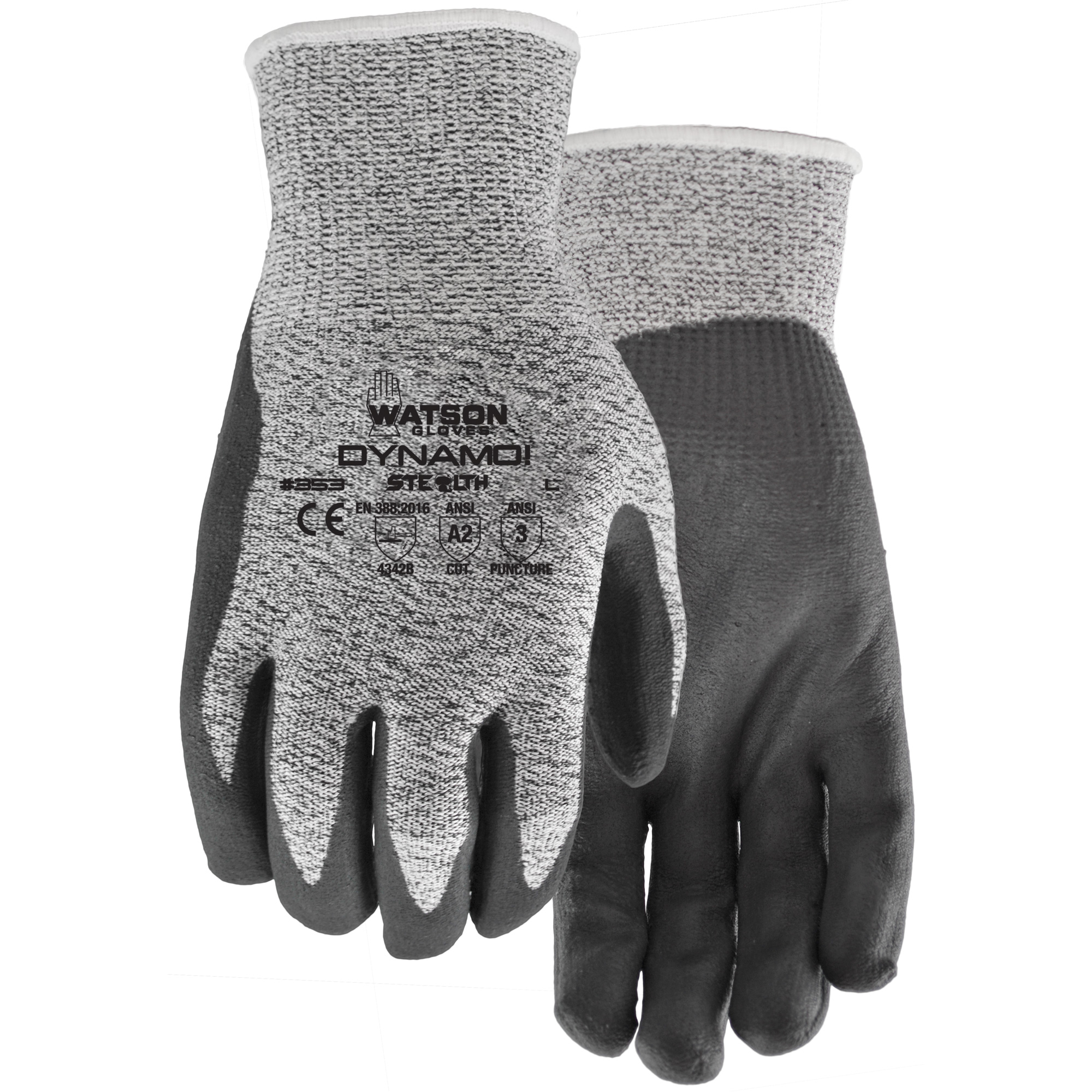 Gants 353 Stealth Dynamo!, Taille 2T-Grand, Revêtement Mousse de nitrile, Enveloppe en PEHP, ASTM ANSI niveau A2