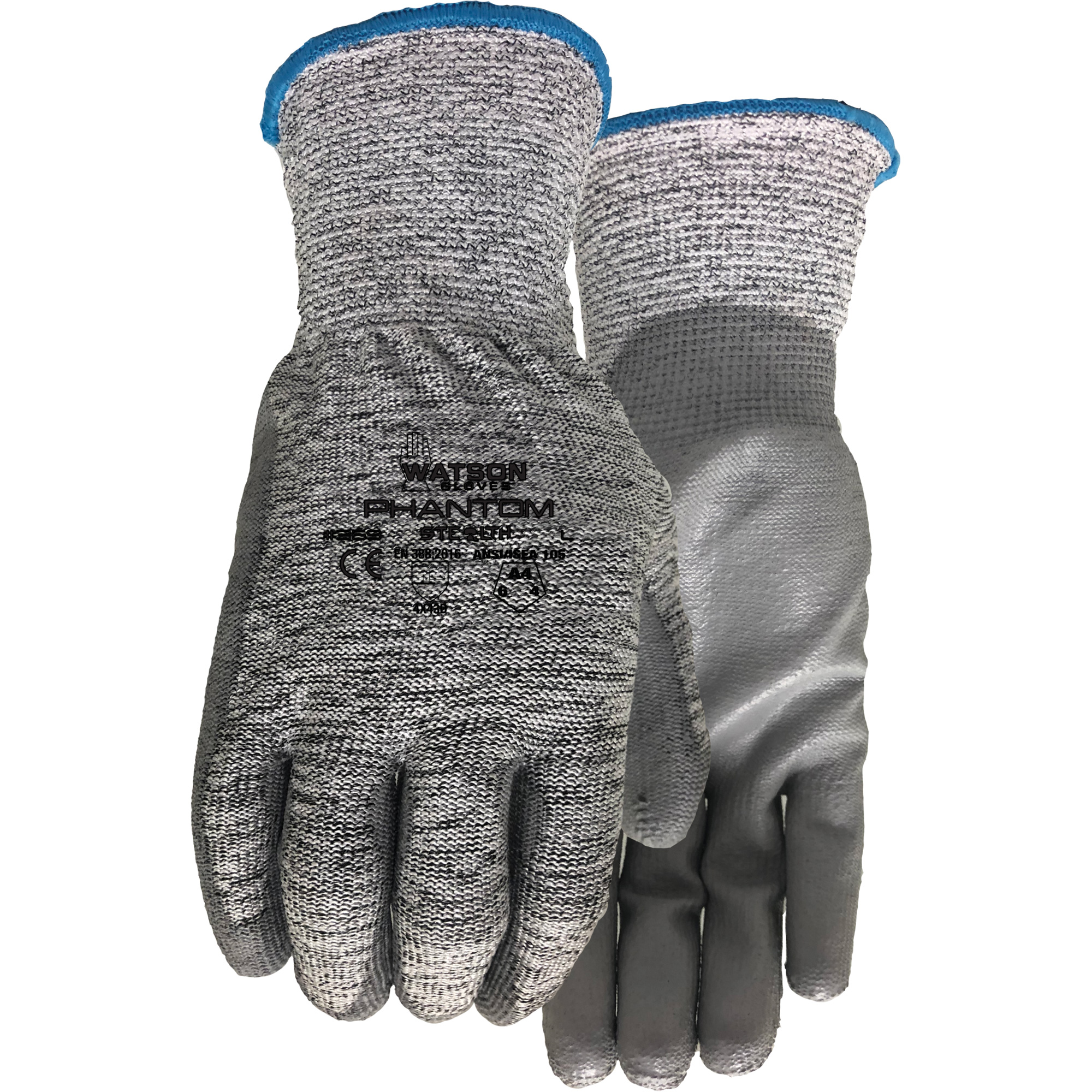 Gants 369 Stealth Phantom, Taille 2T-Grand, Calibre 13, Revêtement Polyuréthane, Enveloppe en Fibre de verre/PEHP/Acier inoxydable, ASTM ANSI niveau A4/EN 388 niveau D