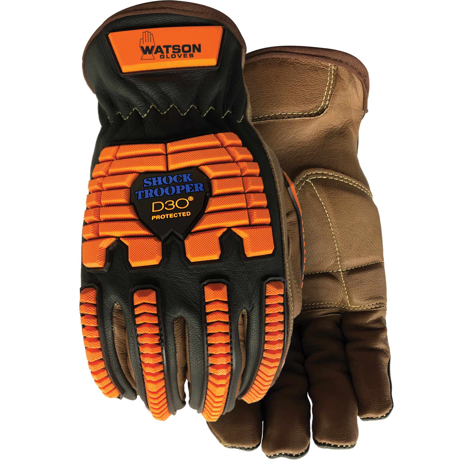 Gants antichocs Drill Sergeant, T-Grand, Paume en Cuir fleur, Poignet À enfiler