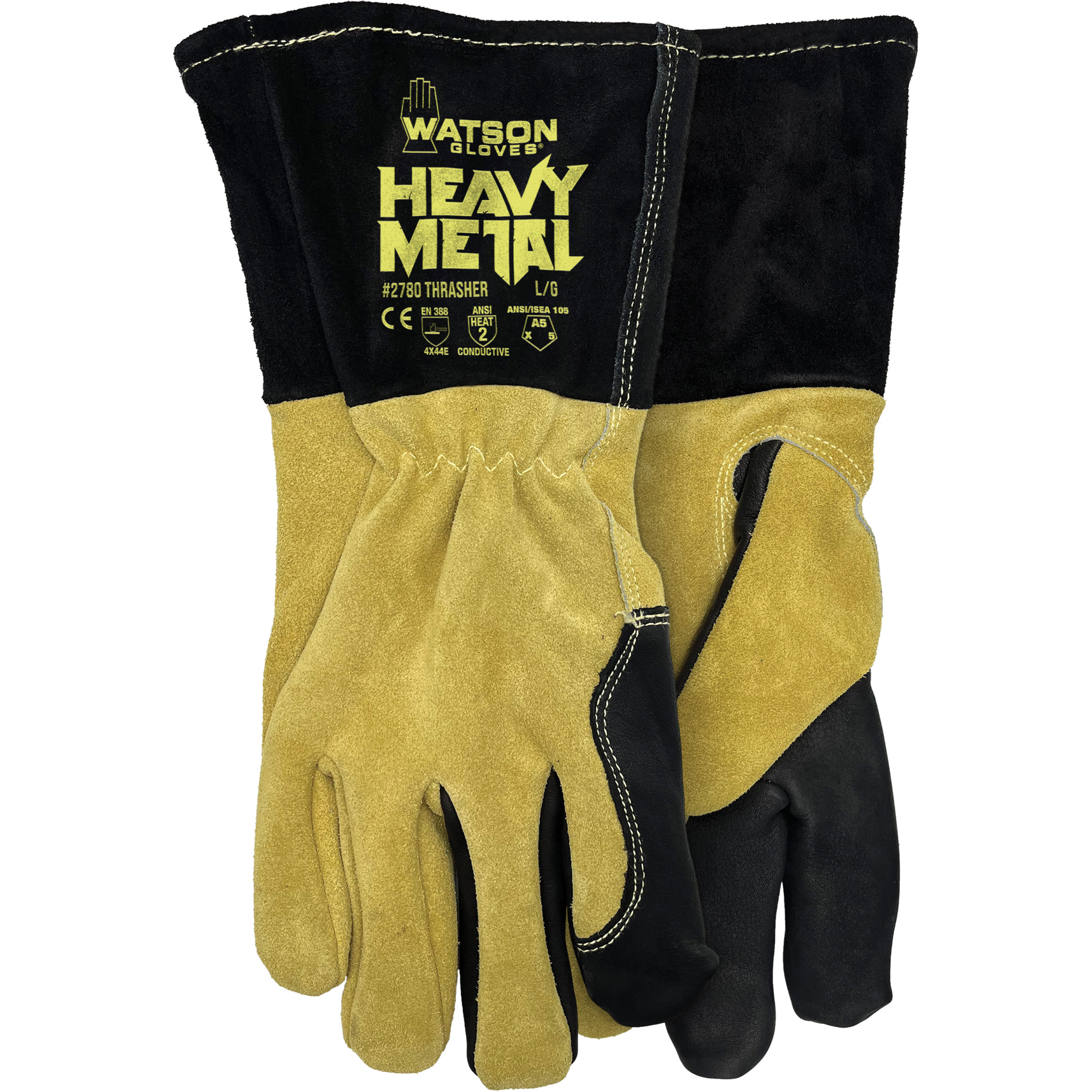 Gants de soudage MIG/électrode 2780 Thrasher, Cuir de vache refendu, Taille Grand