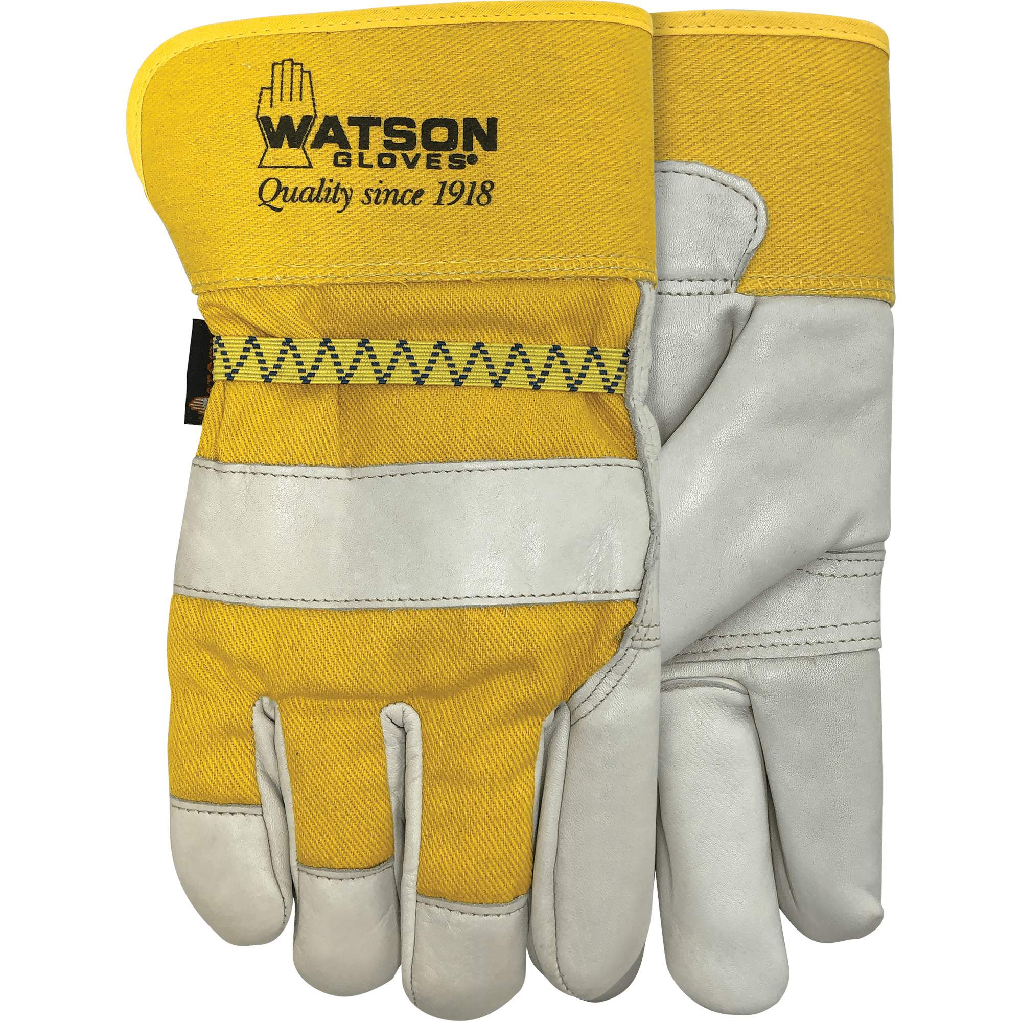 Gants doublés combinés en cuir 94003i, T-Grand, Paume en Cuir fleur de vache, Molleton