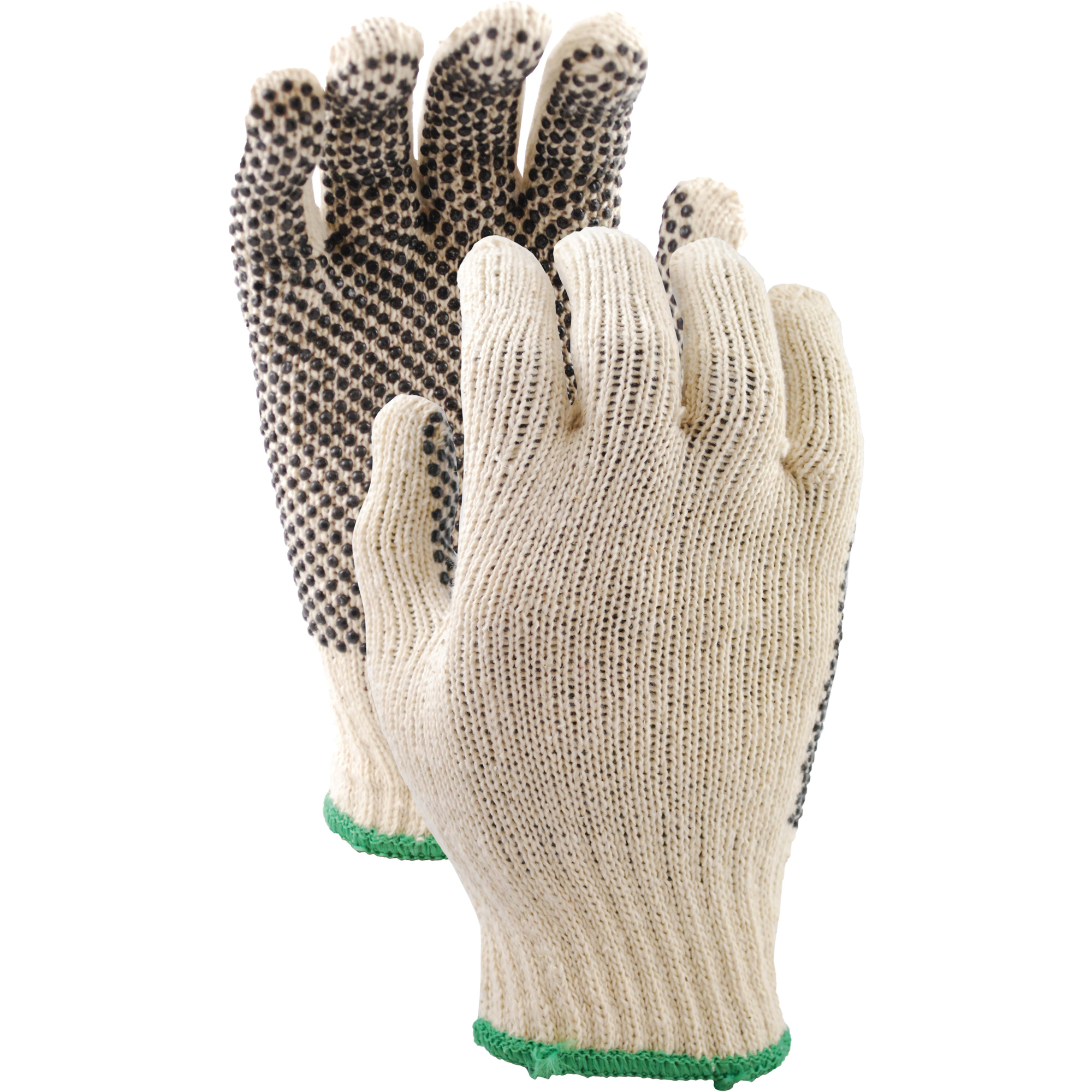 Gants en tricot avec pois de PVC 417, Poly/coton, Un côté, Grand
