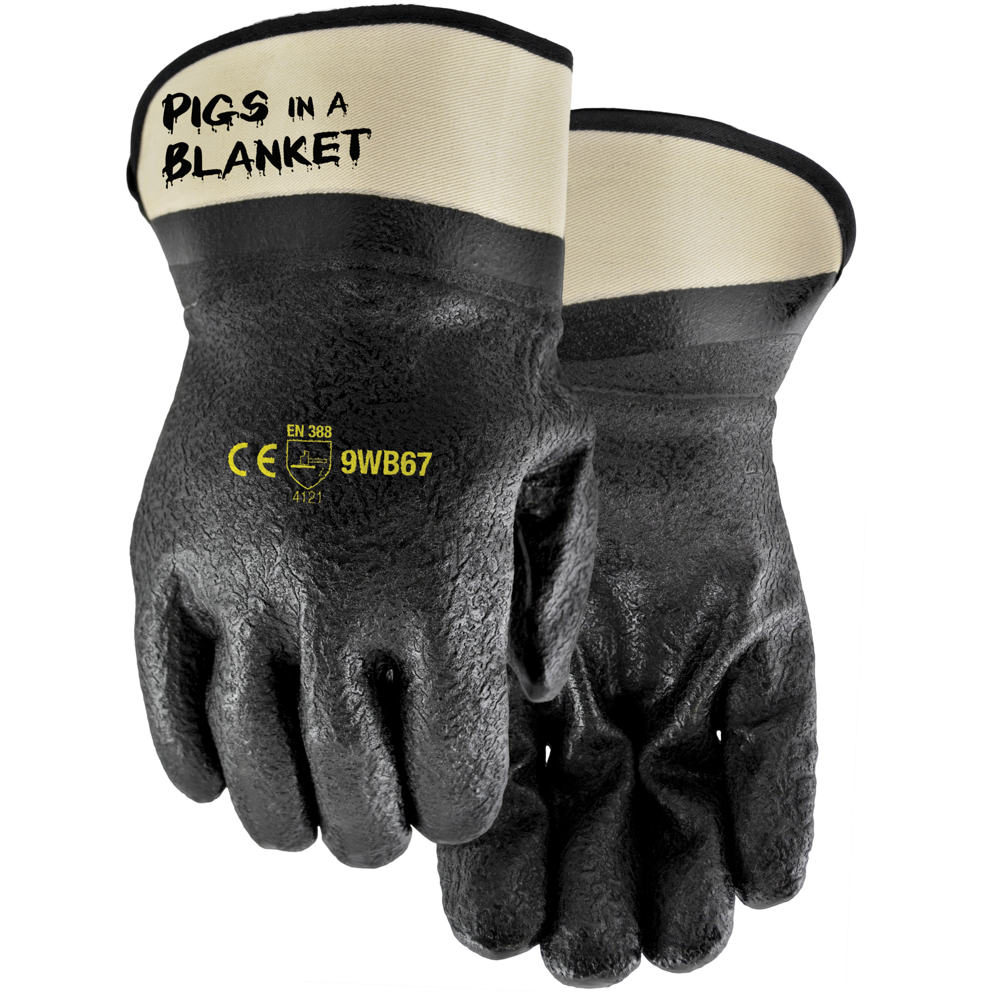 Gants enduits Pigs in a Blanket, Taille unique, Rêvetement Nitrile/PVC