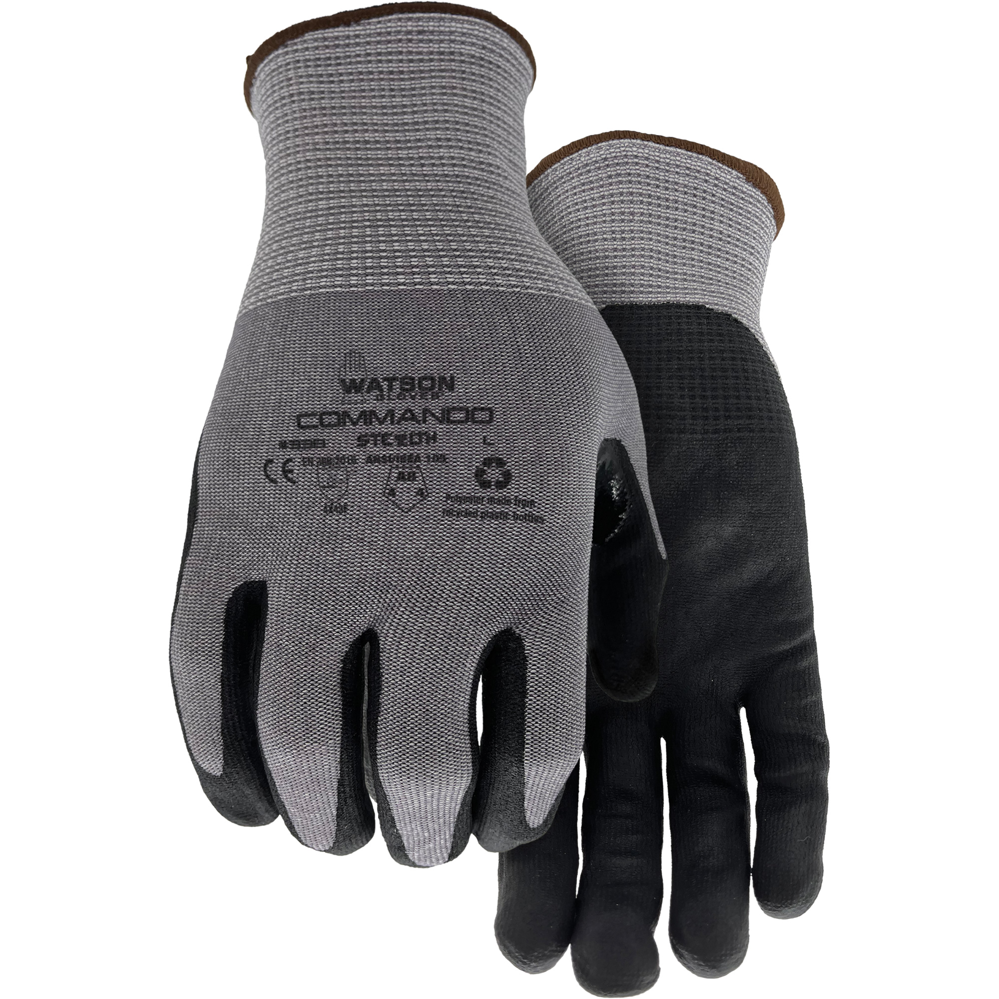 Gants résistant à la coupe 338 Commando, Taille T-Grand, Calibre 18, Revêtement Mousse de nitrile, Enveloppe en PEHP/Polyester/Spandex/Acier inoxydable, ASTM ANSI niveau A8/EN 388 niveau F