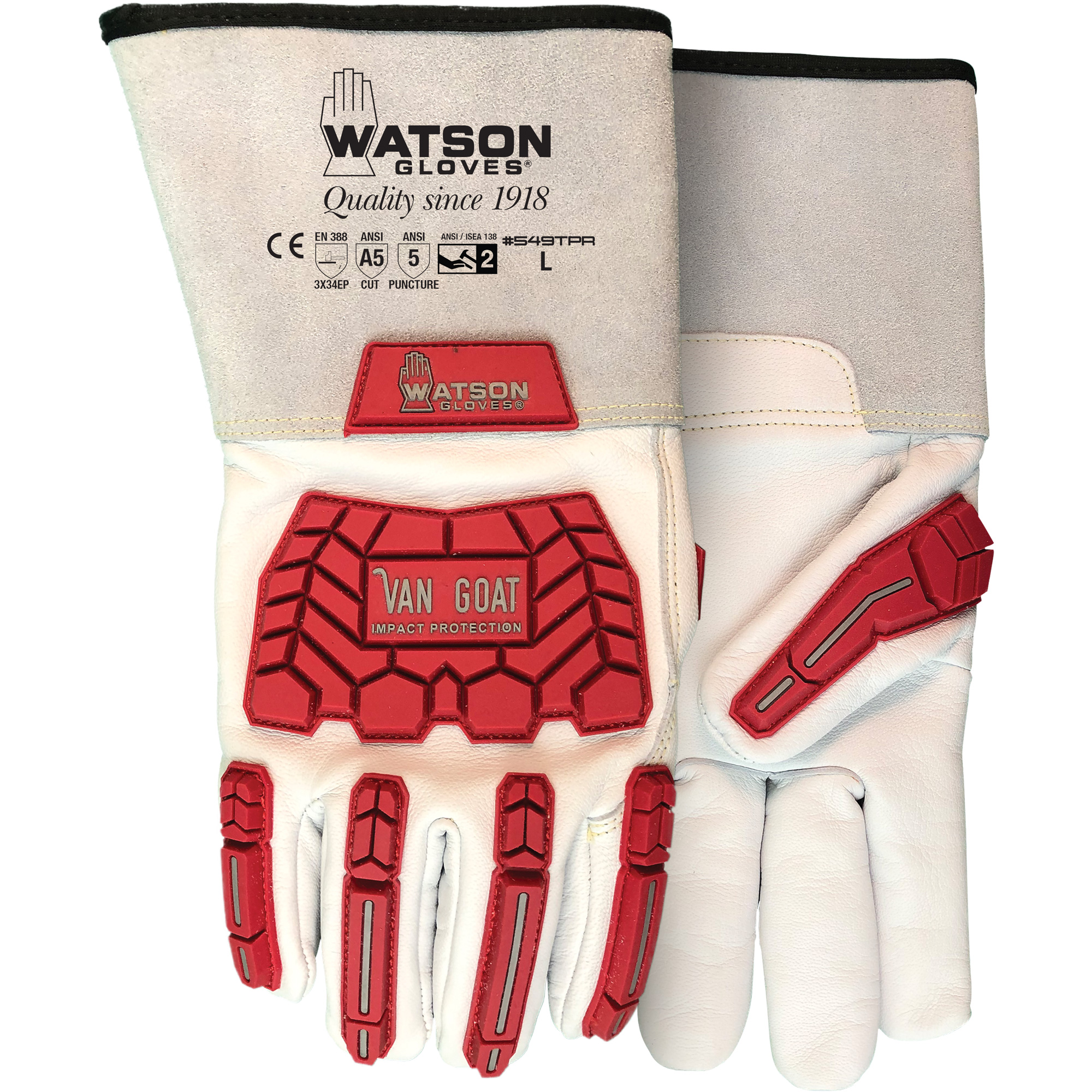 Gants résistant aux impacts et aux coupures Van Goat, Taille 2T-Grand, Enveloppe en CutshieldMC, ASTM ANSI niveau A5/EN 388 niveau E