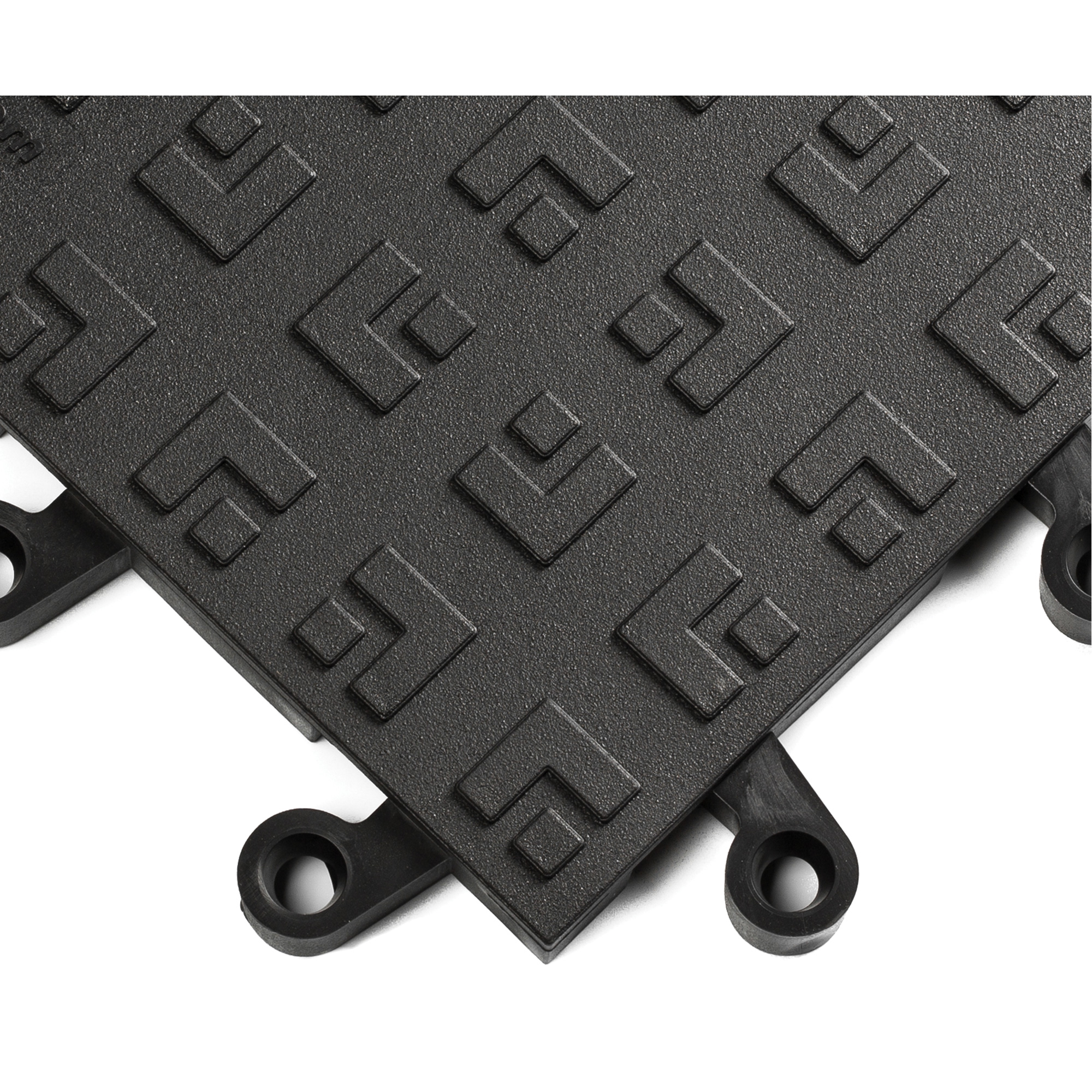 Systèmes de carrelage ergonomiques ErgoDeckMD No 562, PVC, 1-1/2' la c, 1-1/2' lo, 7/8" Épaisseur, Noir