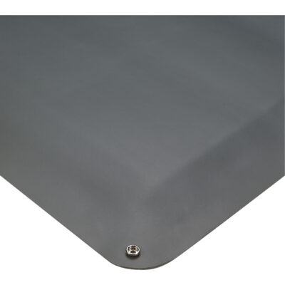 Tapis antifatigue dissipateur d'électricité statique no 791, 2' la x 3' lo x 1/2" ép, PVC, Lisse, Gris