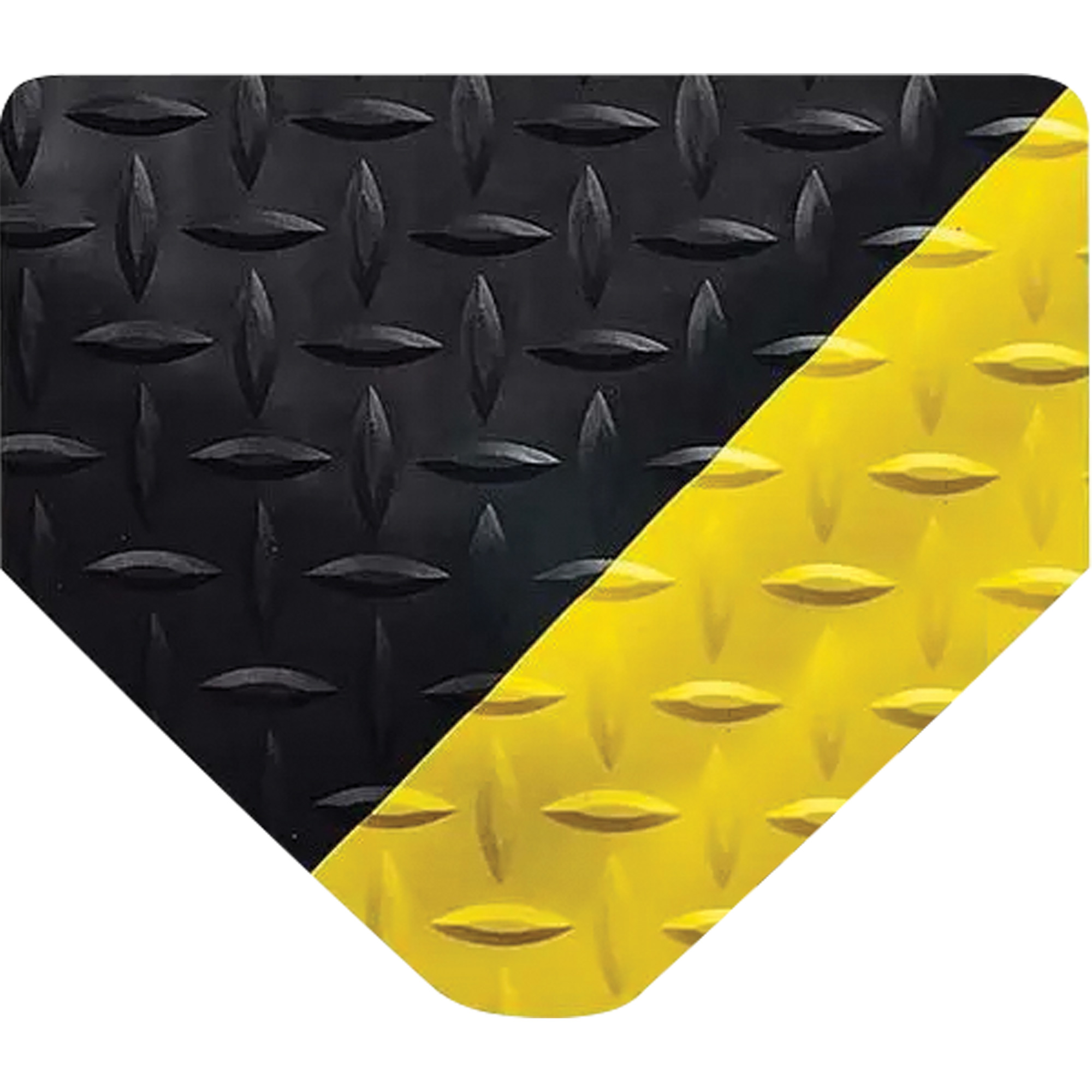Tapis antifatigue SpongeCote avec finition antidérapante WOW !, Nitrile/PVC, 2' la c, 3' lo, 9/16" Épaisseur, Noir/jaune