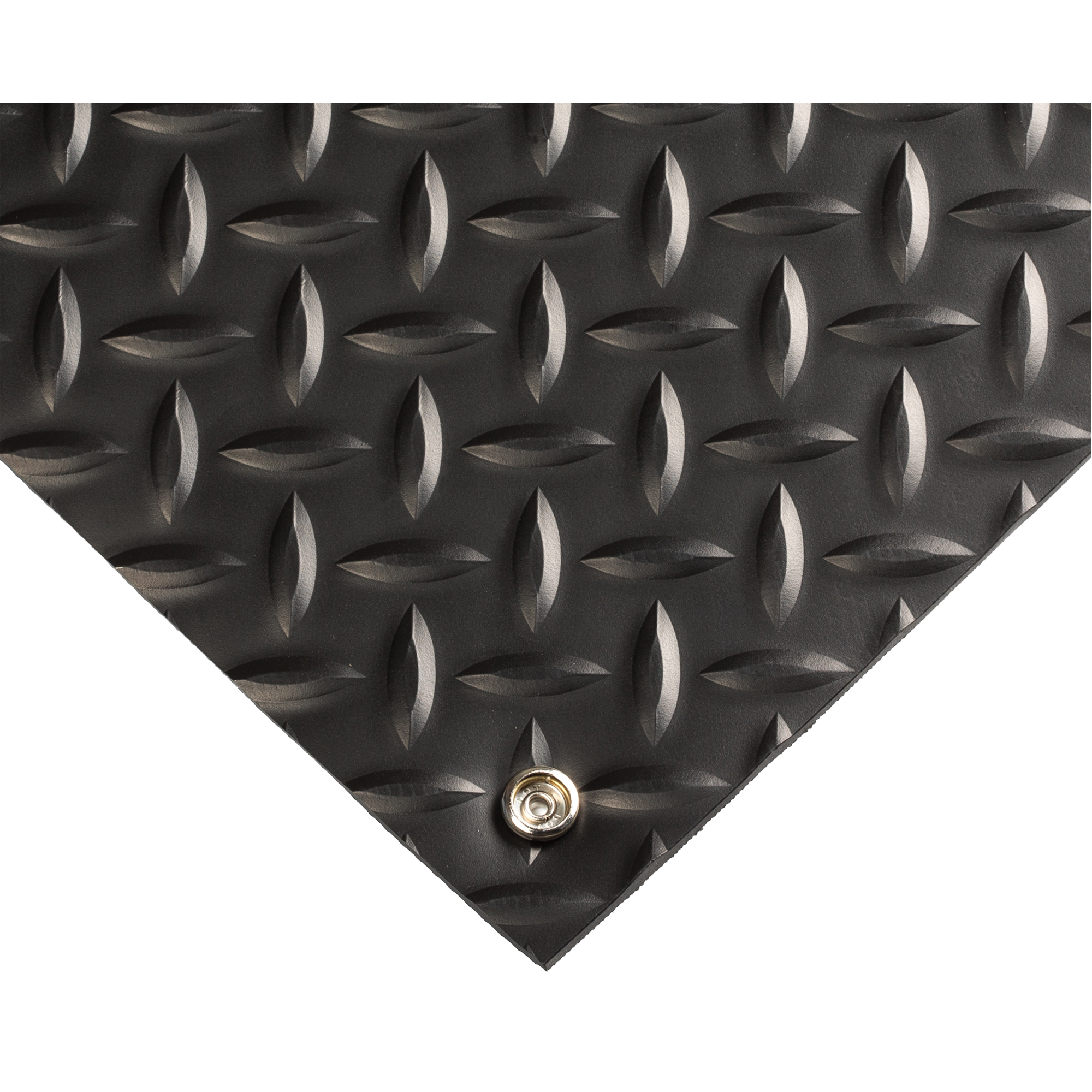 Tapis conducteur d'électricité no 785, 3' la x 10' lo x 5/32" ép, PVC, Losange, Noir