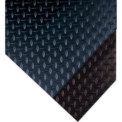 Tapis de couloir No 385, Losange, 2' x 75' x 3/16", Noir, PVC