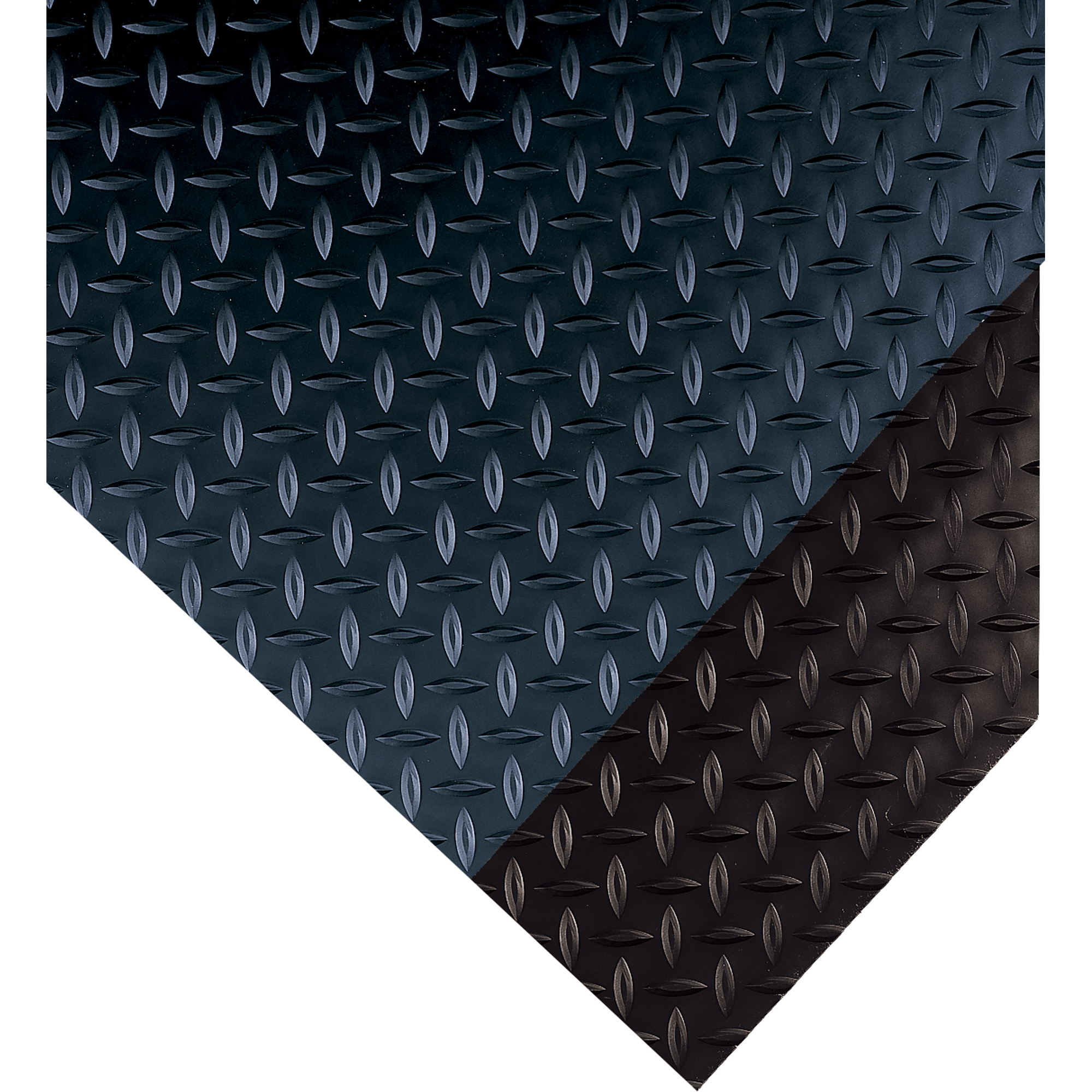Tapis de couloir No 385, Losange, 2' x 75' x 3/16", Noir, PVC