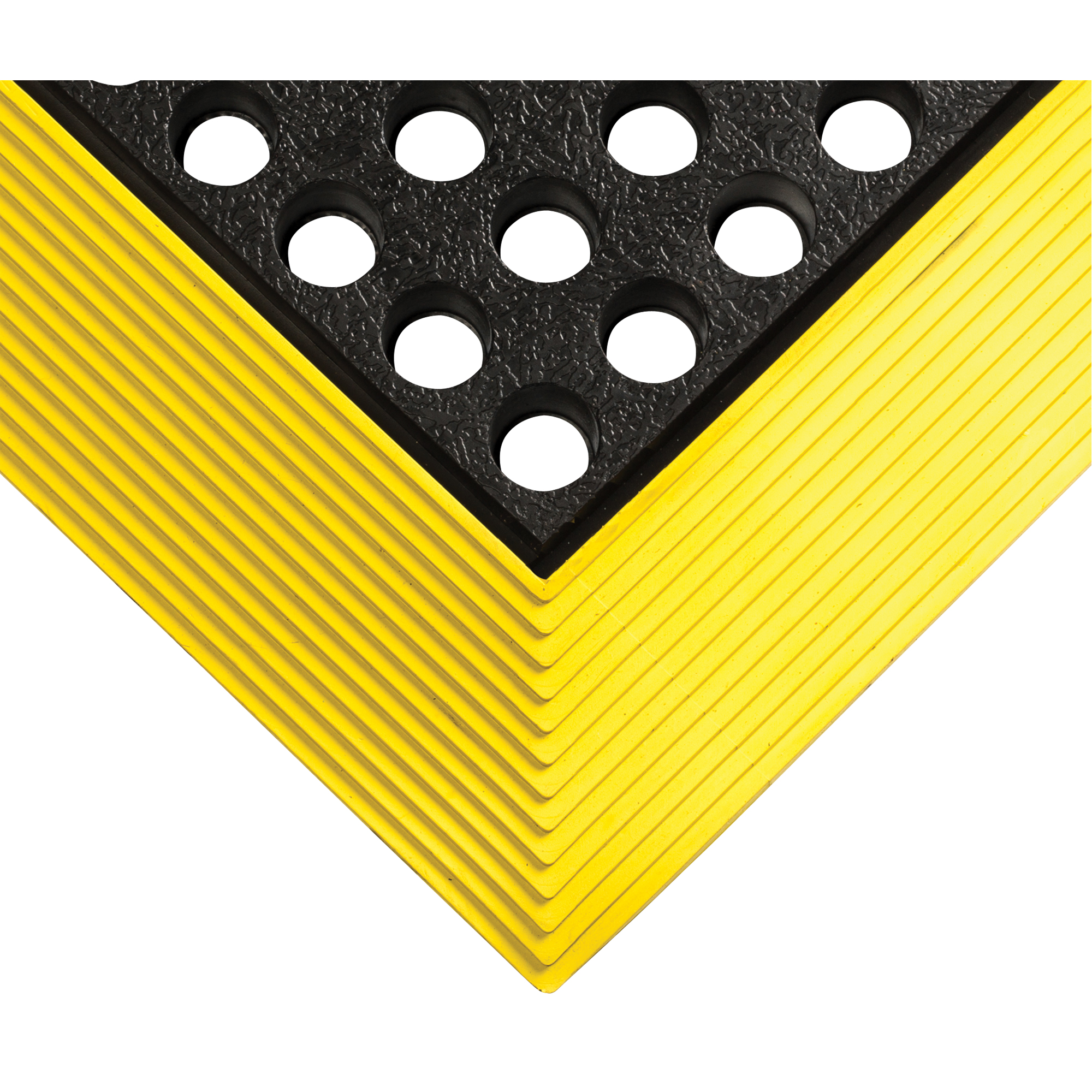 Tapis de drainage industriel No 476 WorksafeMD , À fentes, 3' x 4' x 5/8", Noir/Jaune, Caoutchouc naturel