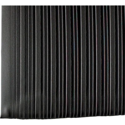 Tapis Tuff Sponge no 451, Rainuré, 2' x 5' x 3/8", Noir/Jaune, Éponge en PVC