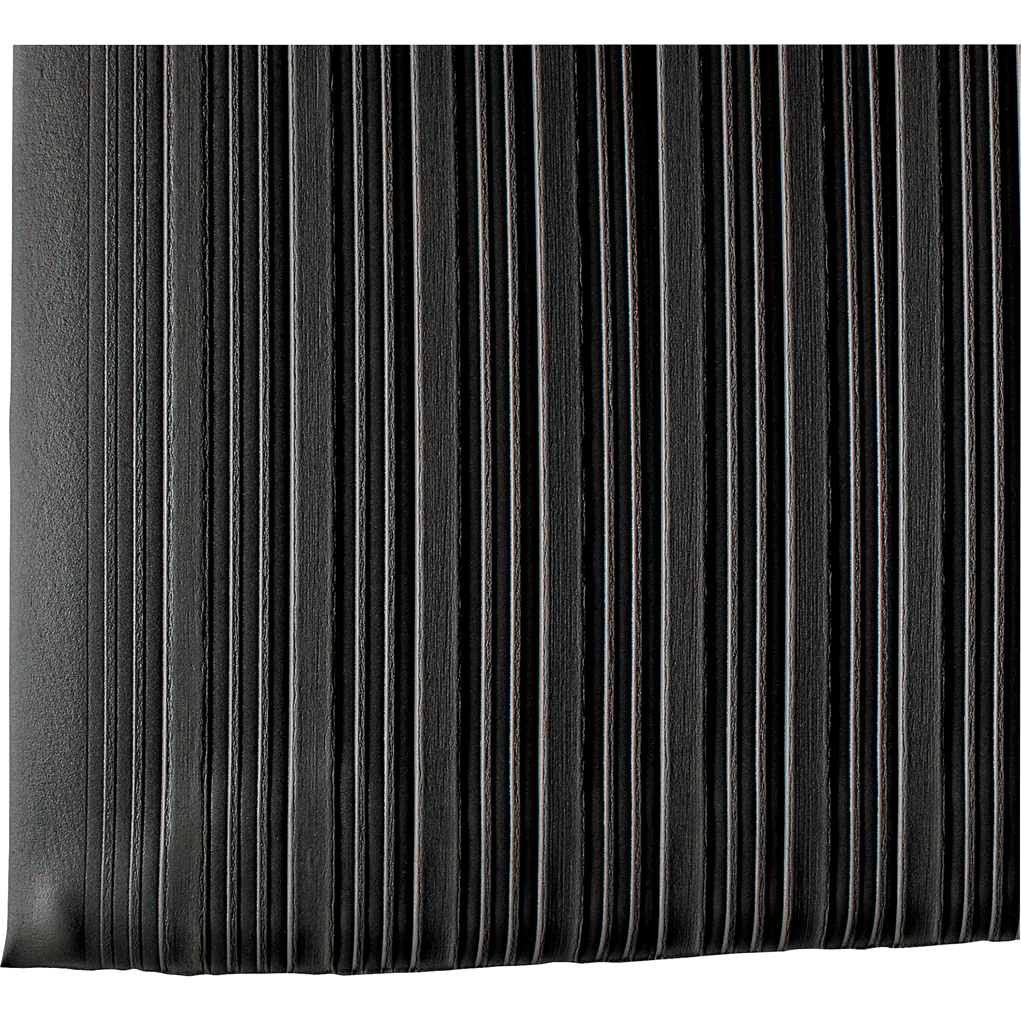 Tapis Tuff Sponge no 451, Rainuré, 2' x 10' x 3/8", Noir, Éponge en PVC