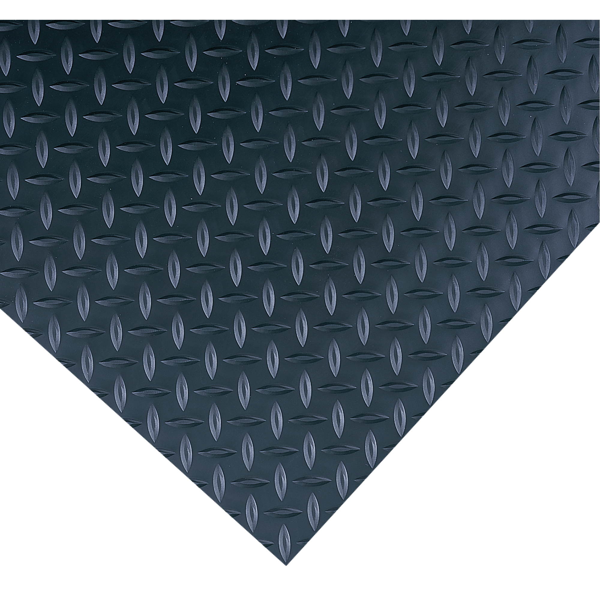Tapis diamond plate non conducteur pour tableau de contrôle no 701, 2' la x 75' lo, 1/4" Épaisseur, Noir, PVC
