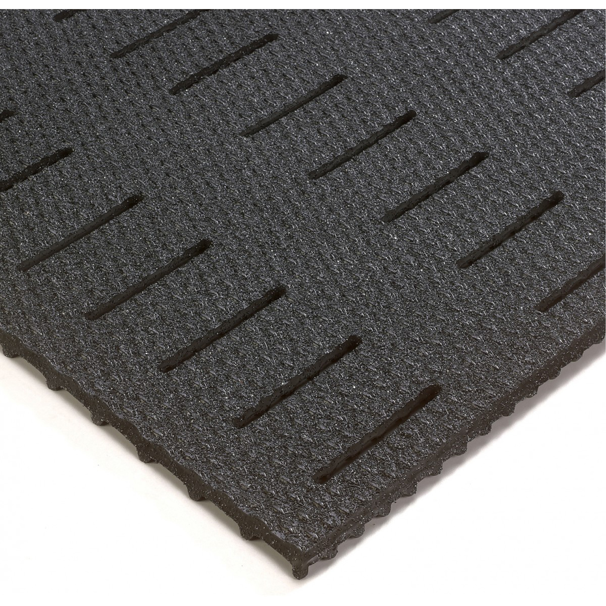 Tapis enduit d'abrasif Kushion Walk no 480, À fentes, 2' x 5' x 3/8", Noir, PVC
