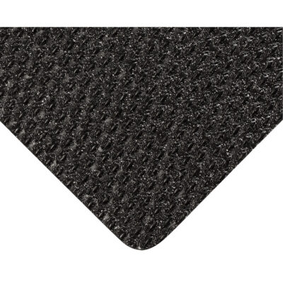 Tapis enduit d'abrasif Kushion Walk no 480, Sans fentes, 2' x 5' x 3/8", Noir, PVC