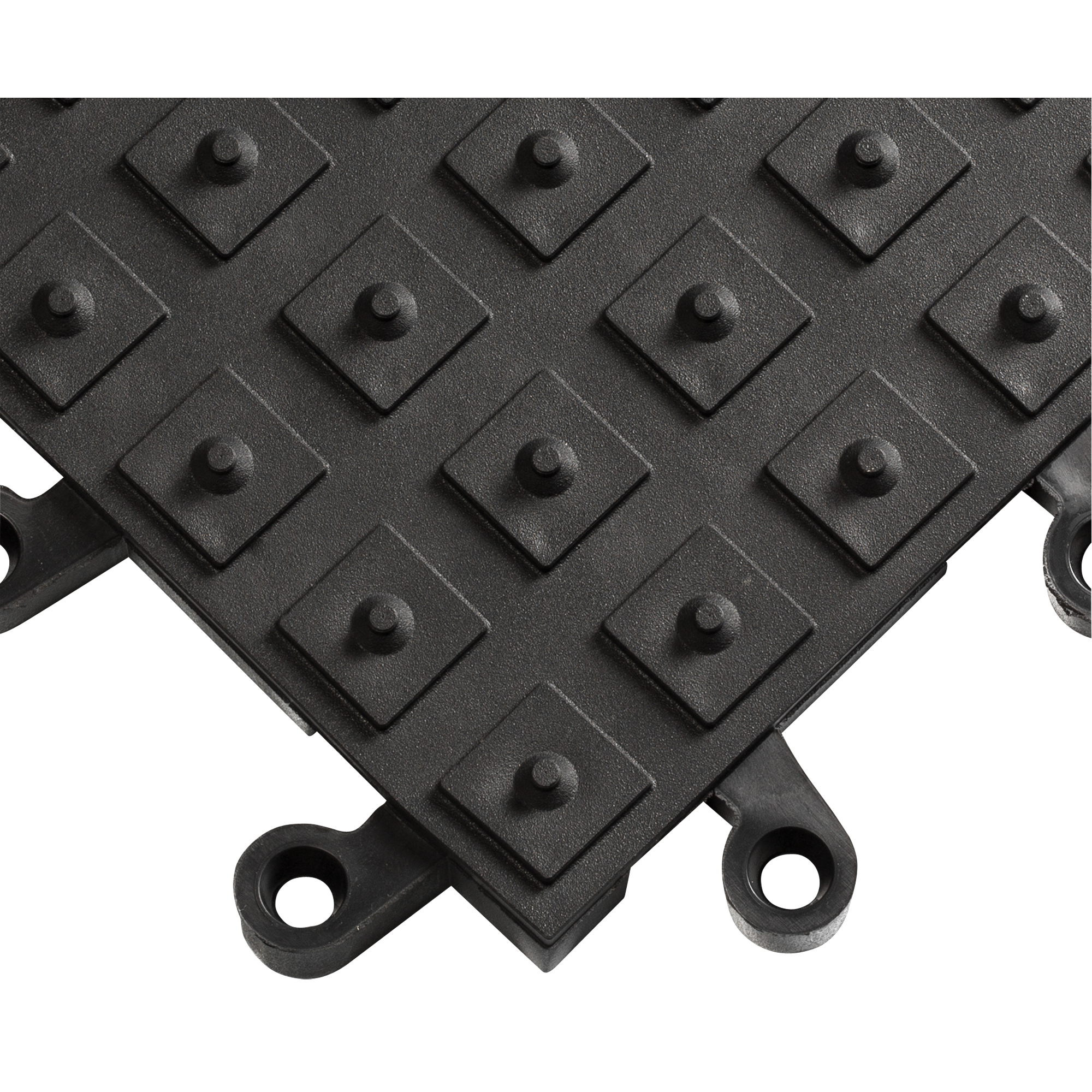 Tapis ErgoDeckMD avec crampons antidérapants intégrés No 552, PVC, 1-1/2' la c, 1-1/2' lo, 7/8" Épaisseur, Noir